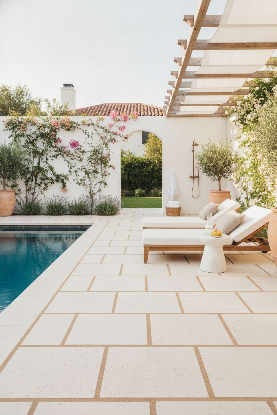 light cream limestone spa style