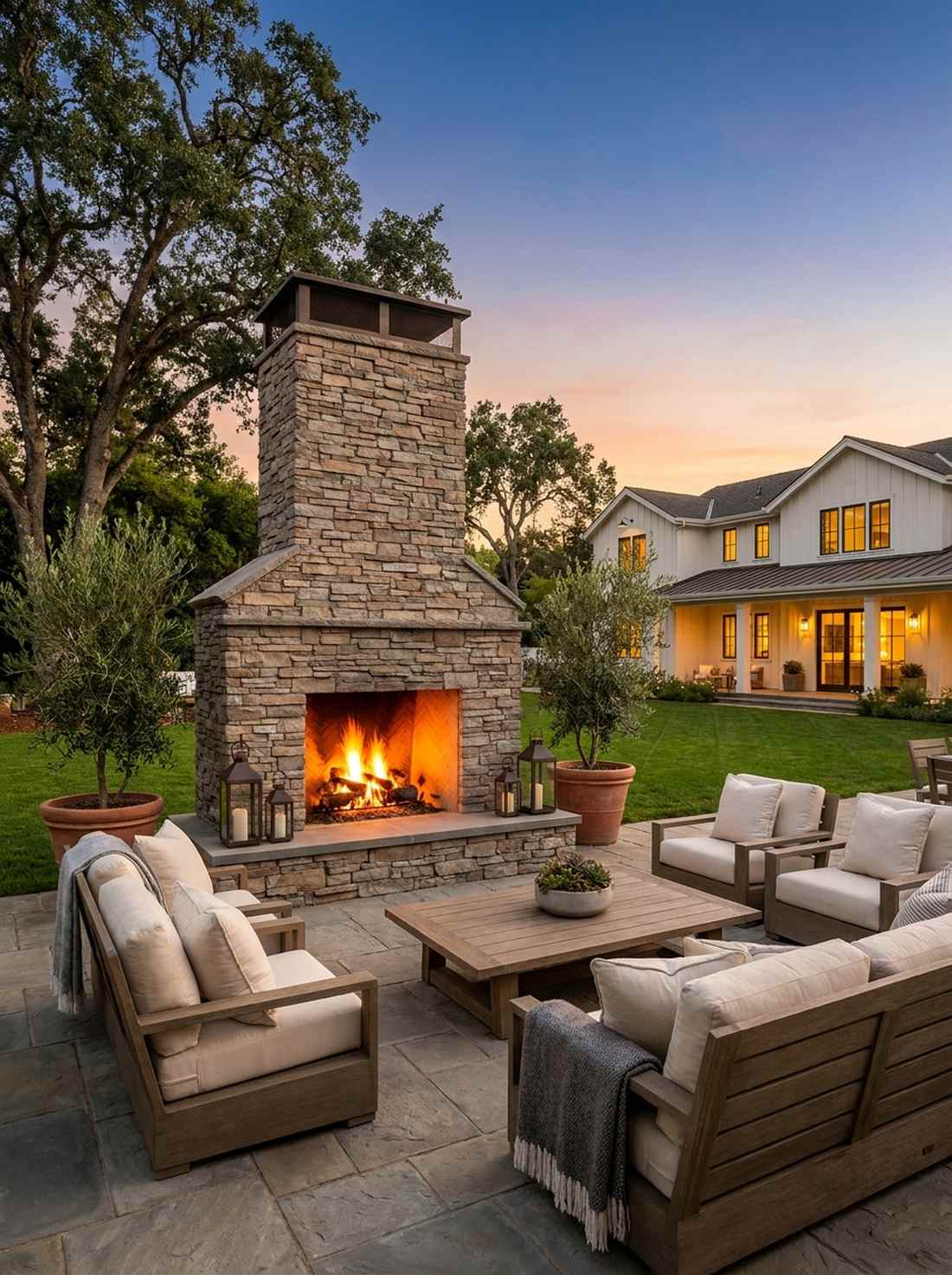 outdoor fireplace
