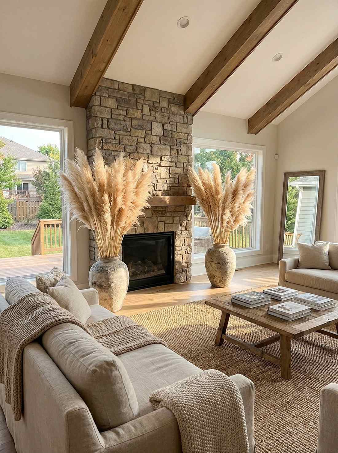 pampas grass floor displays