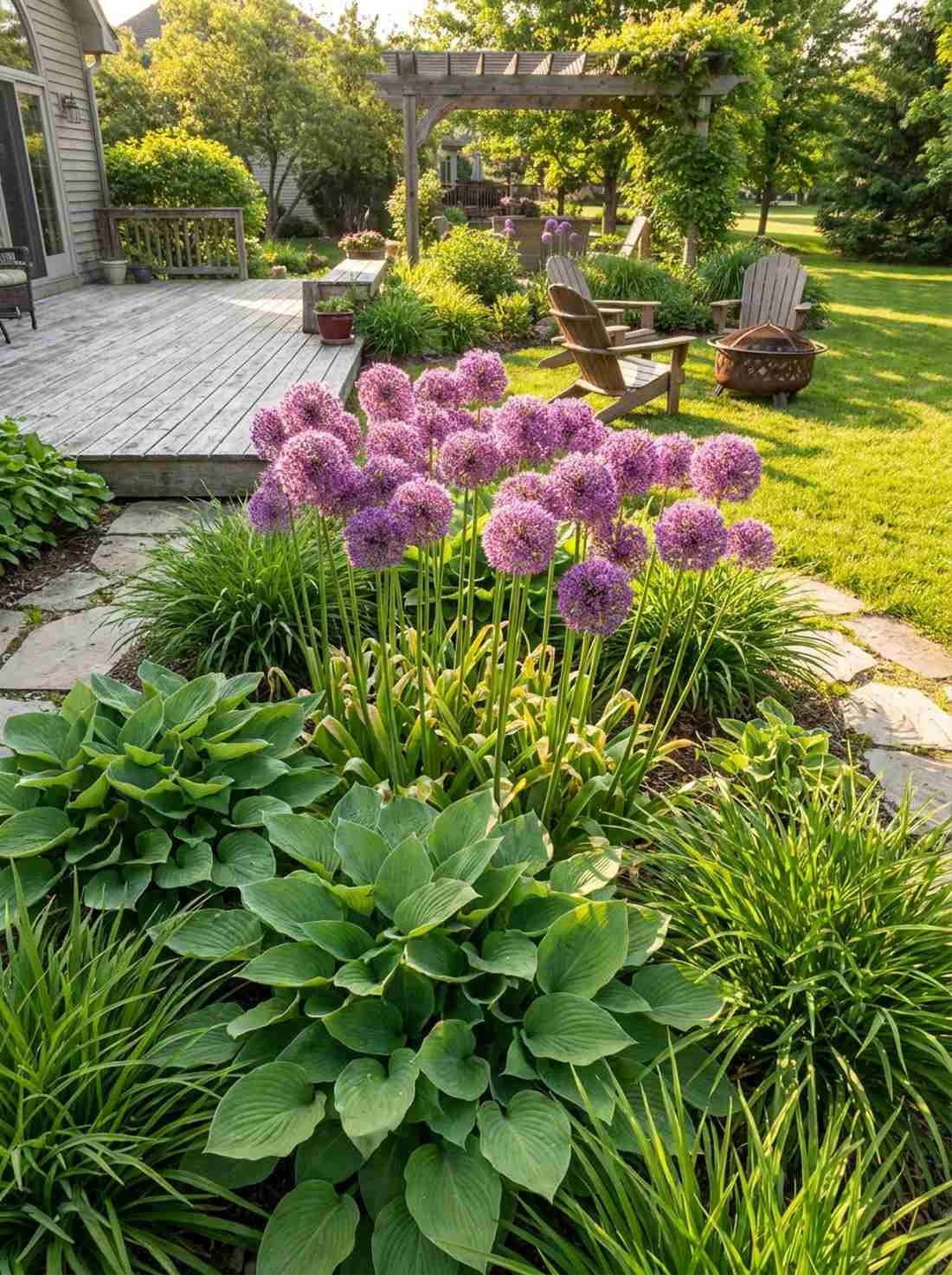 purple allium display