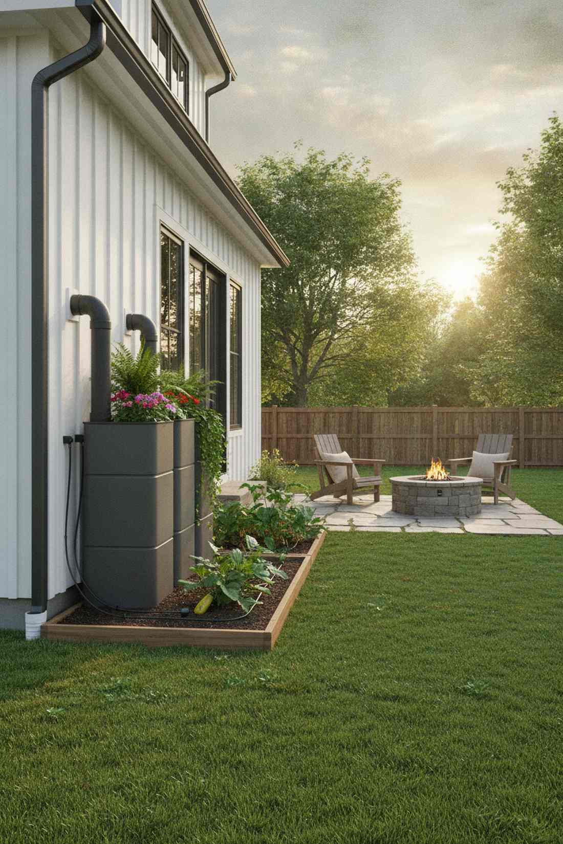 rainwater harvesting garden system