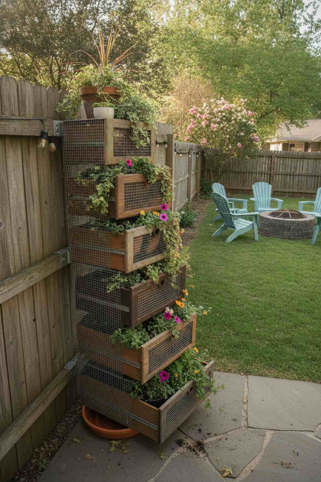 repurposed drawer vertical stack