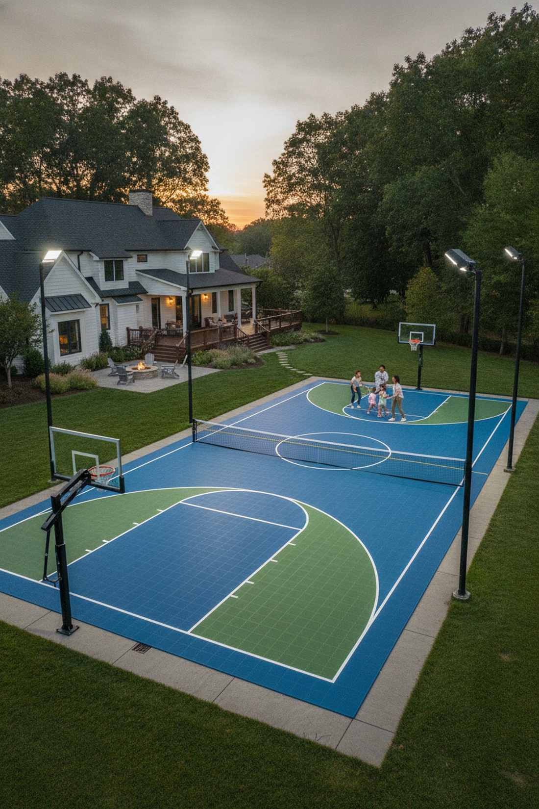 sports court with led lighting