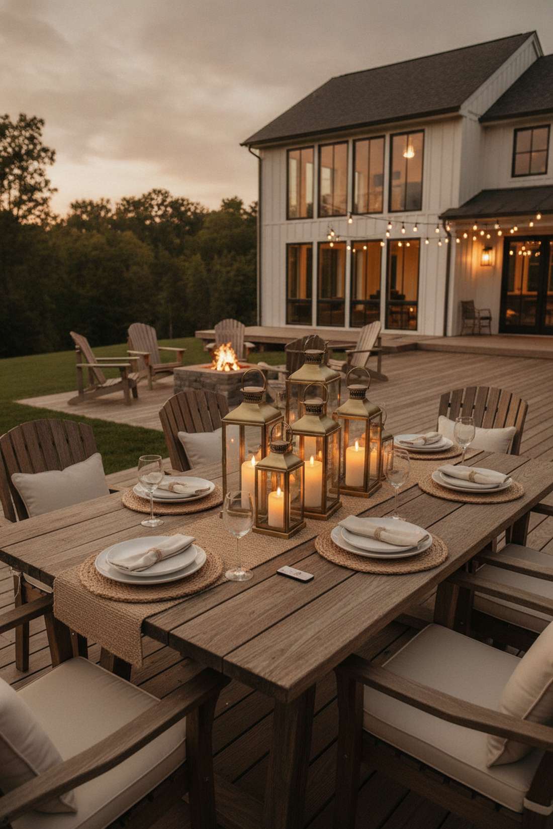 tabletop lanterns and candles