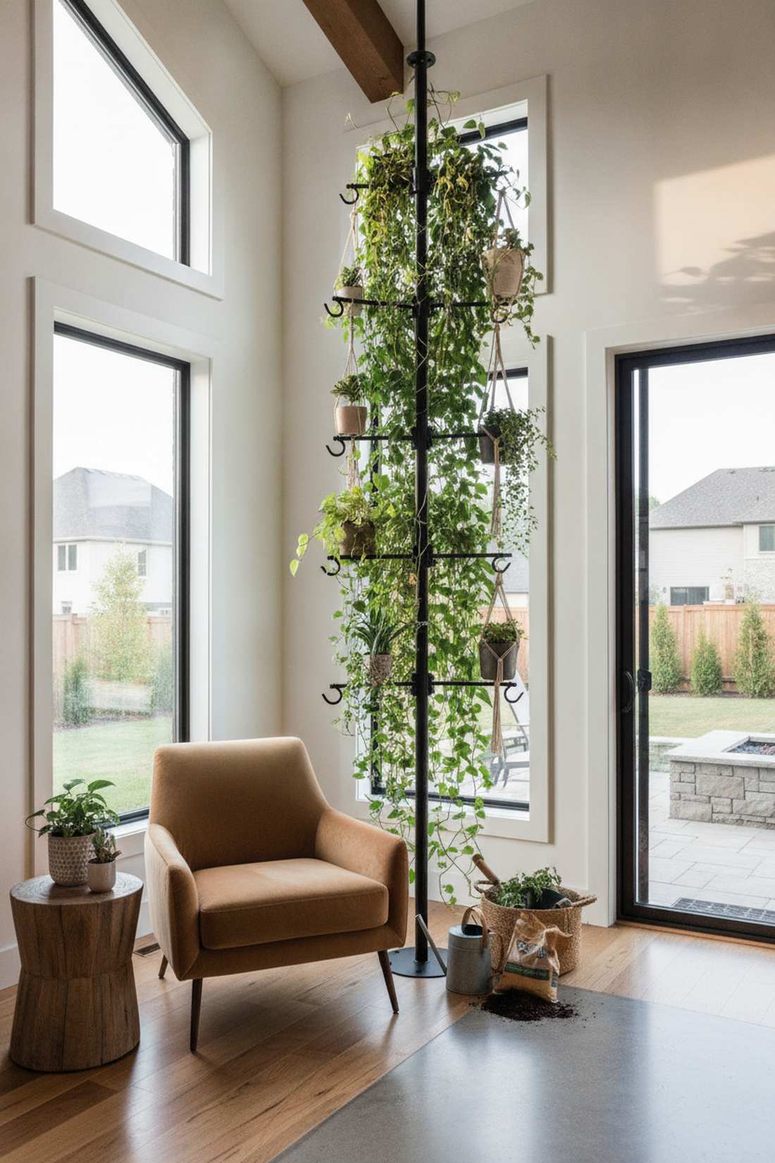 vertical tension pole rack