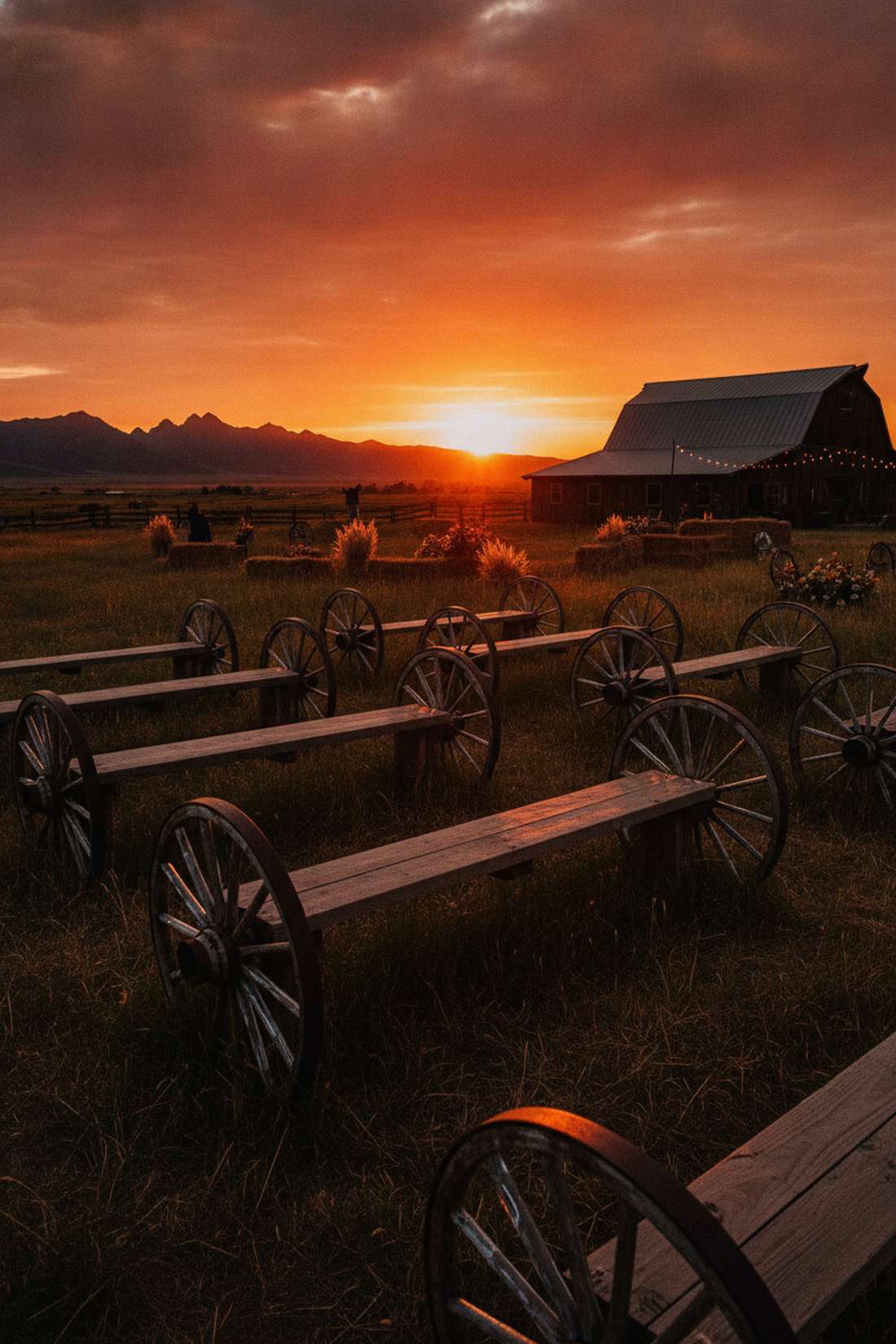 wagon wheel benches
