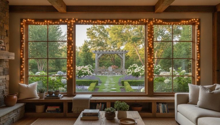 310 fairy lights on window vertical