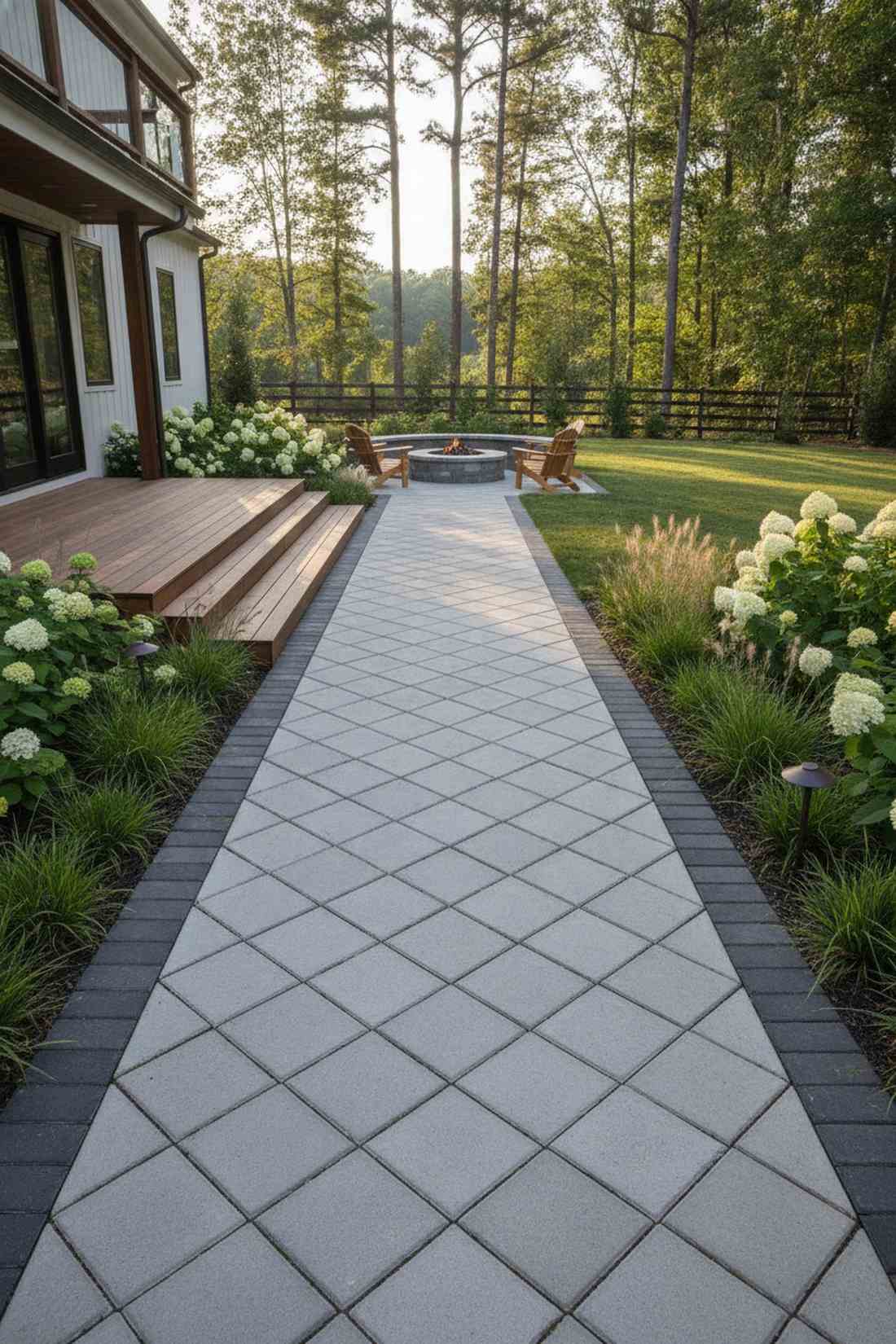 diamond oriented square pavers
