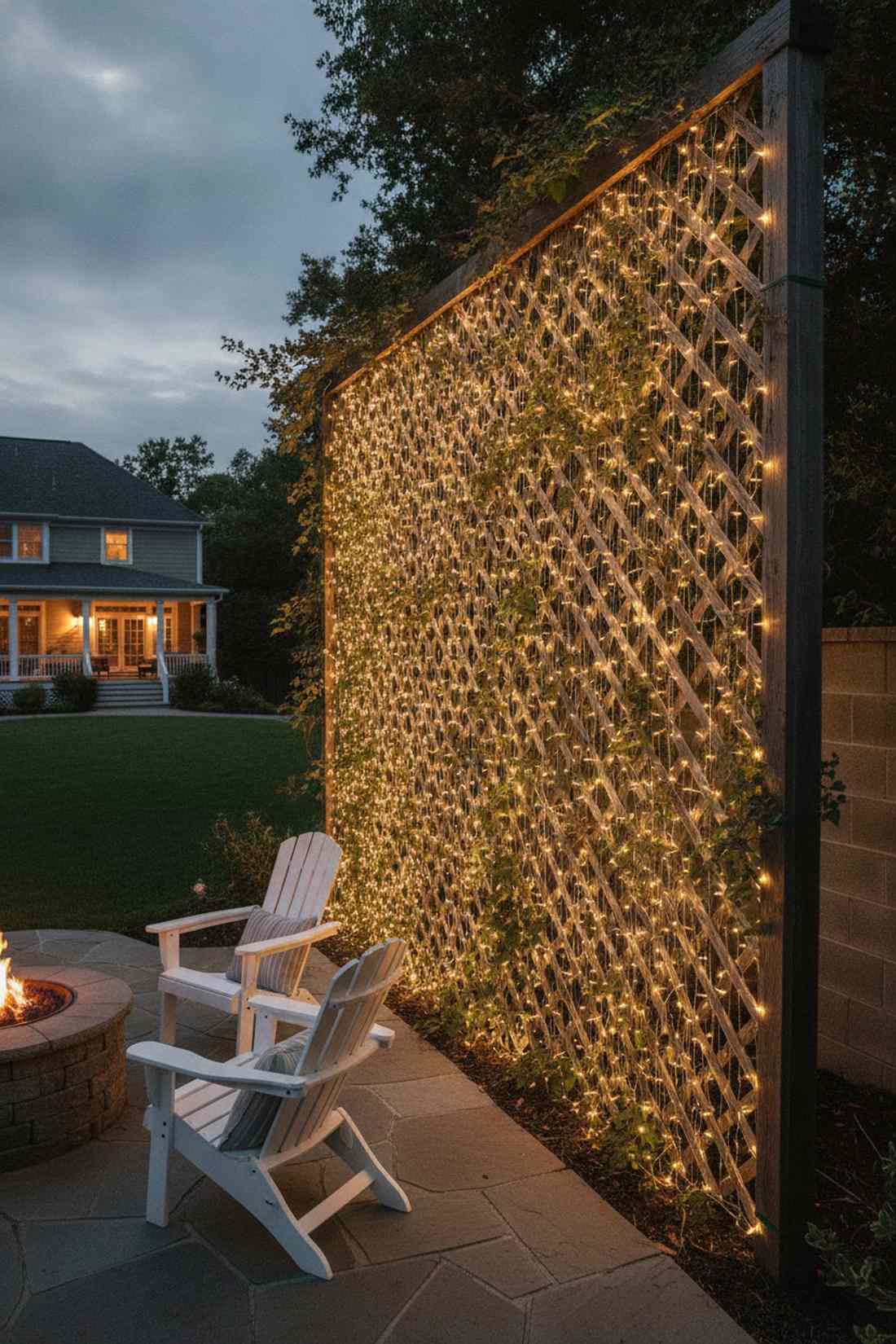 draped fairy light curtain