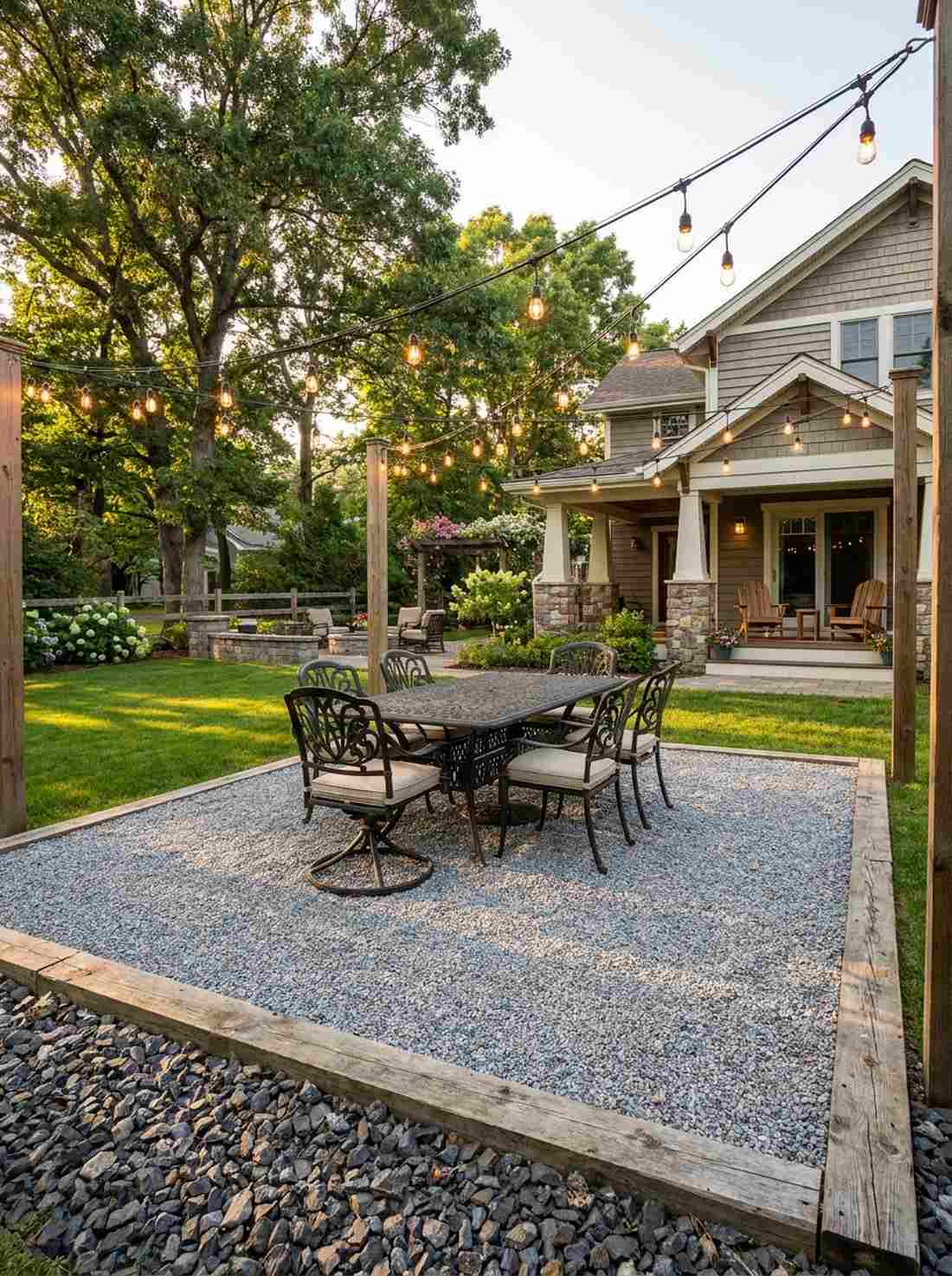 gravel dining terrace