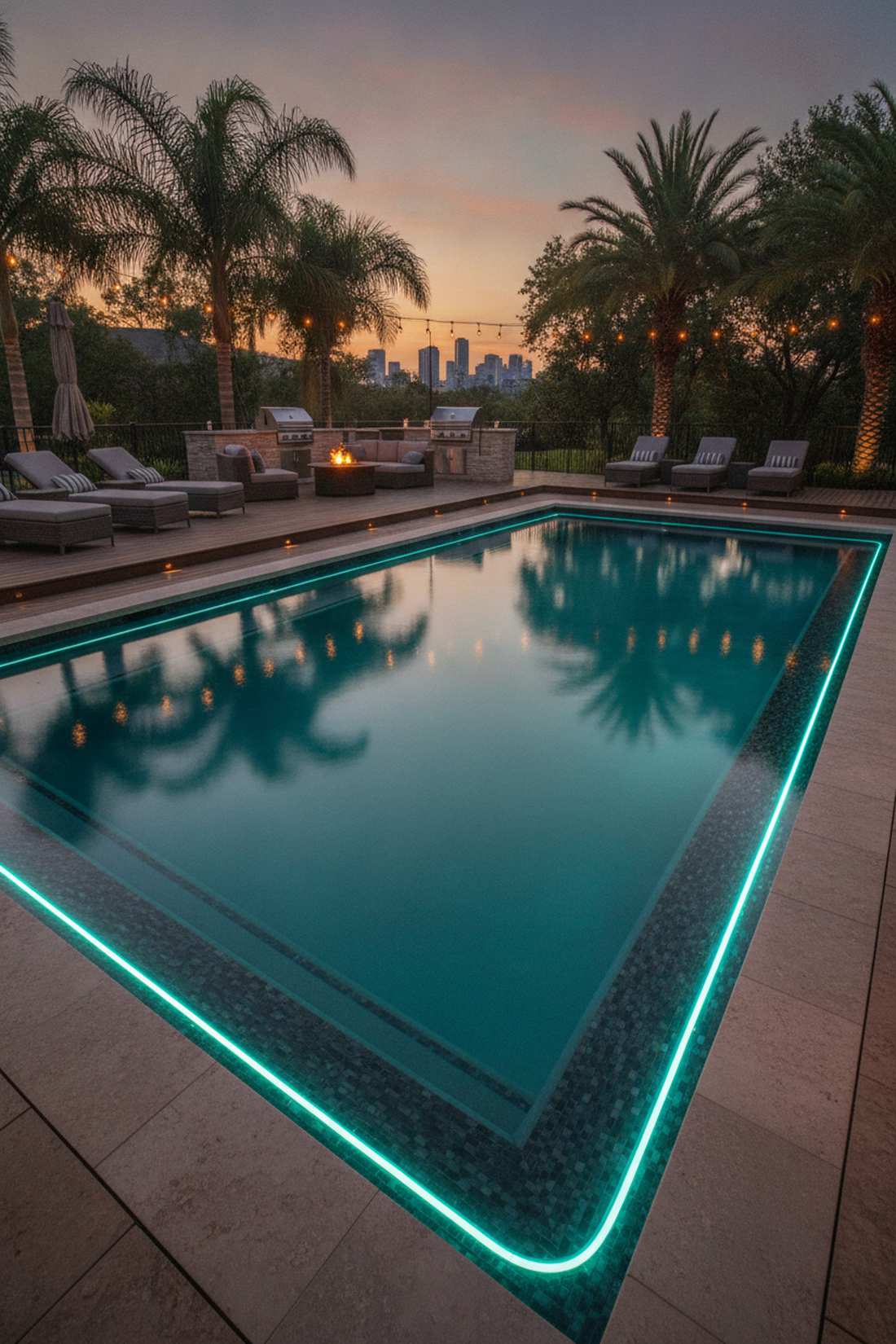 infinity pool edge lighting