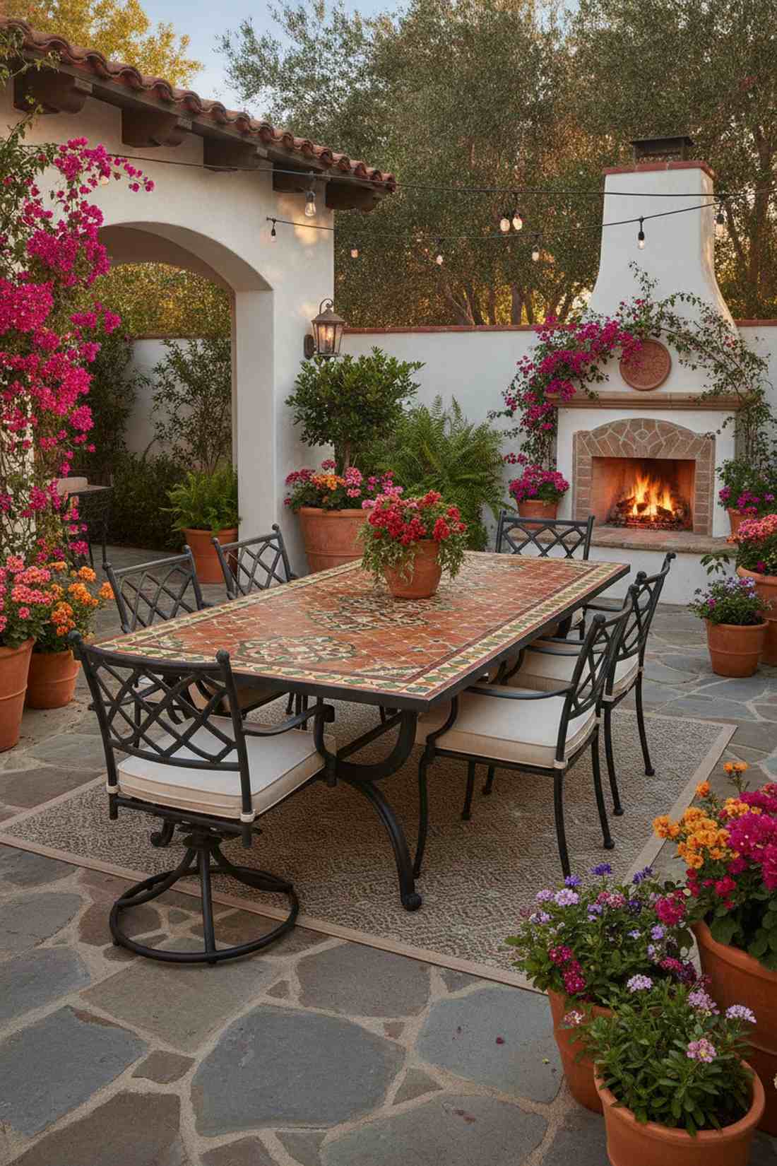 mosaic tile top dining table