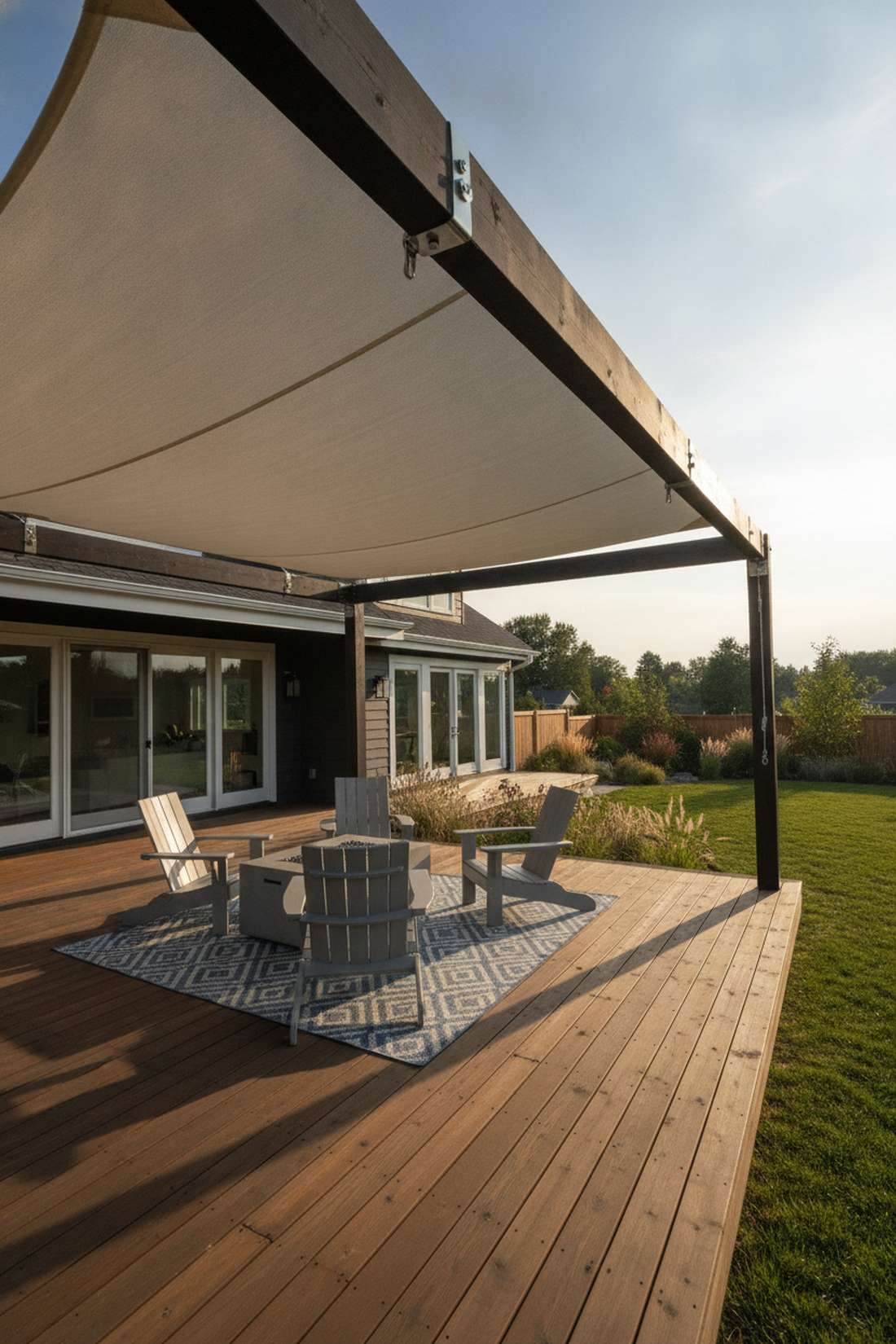 pergola with sailcloth canopy