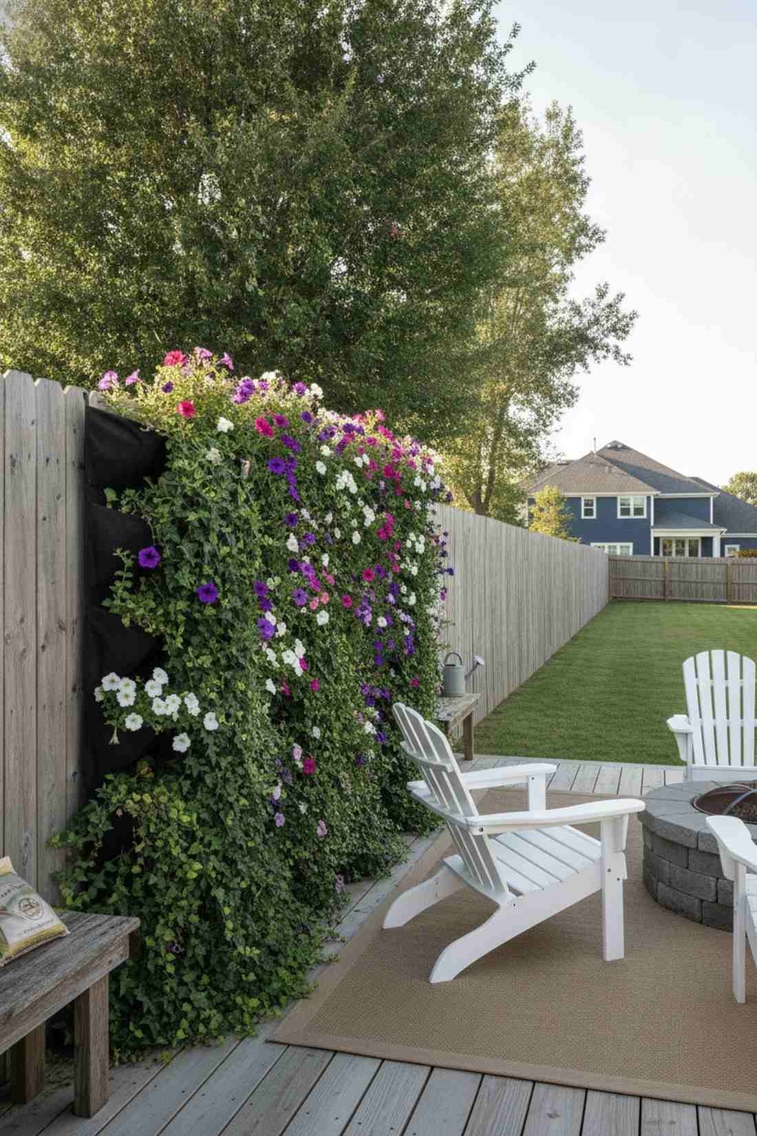 pocket planter wall with trailing varieties
