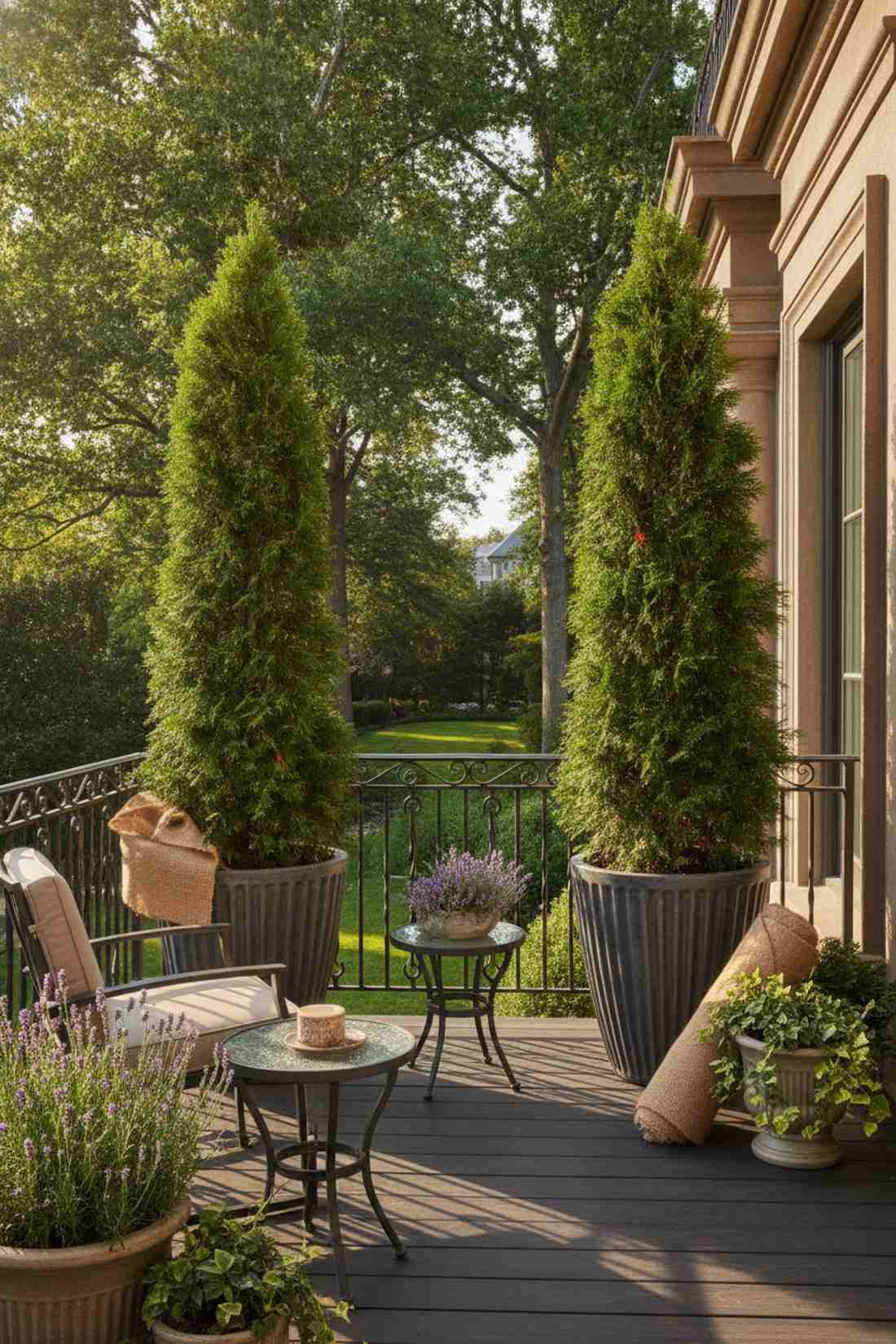 potted arborvitae columns