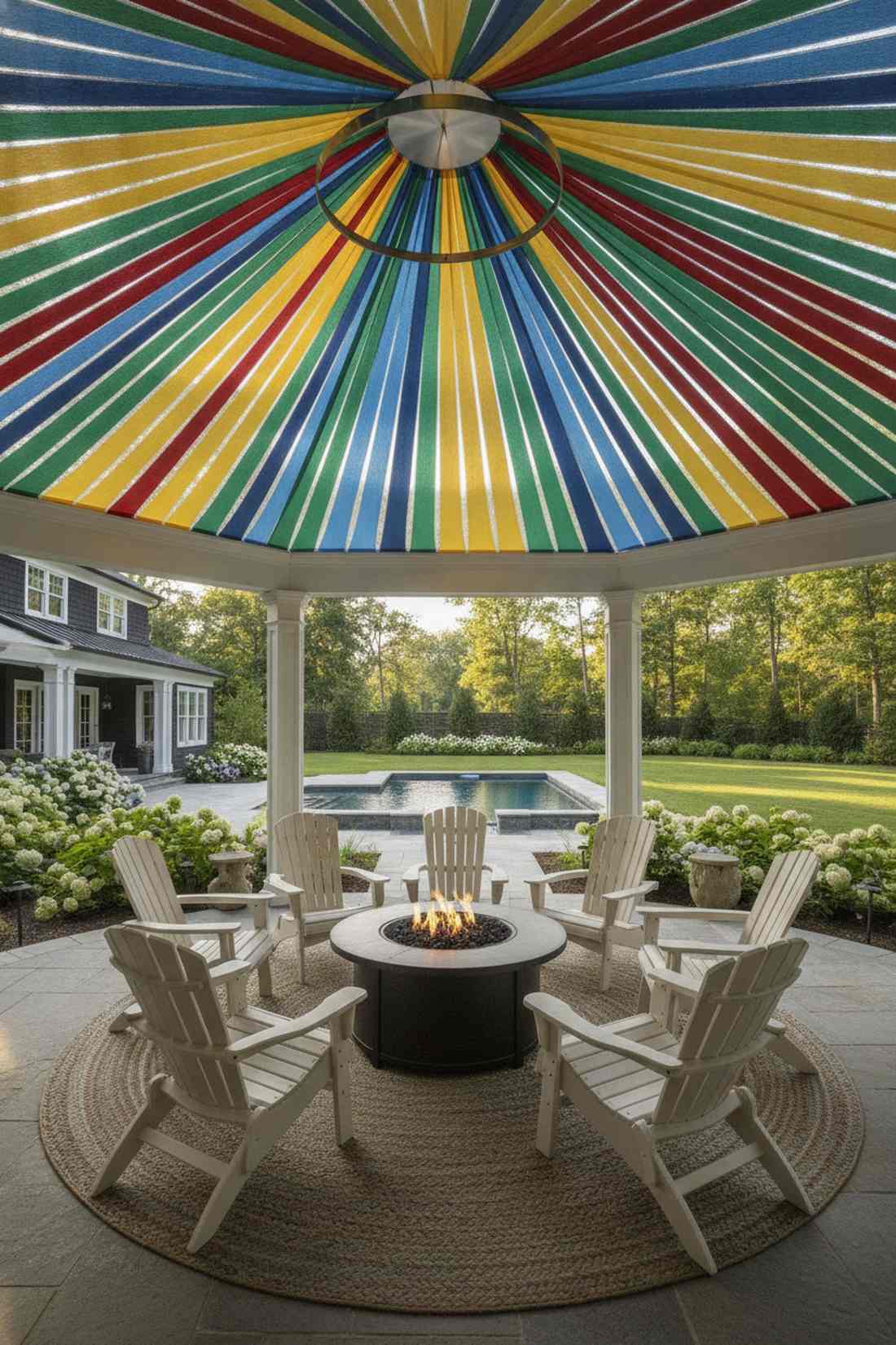 ribbon streamer ceiling treatment