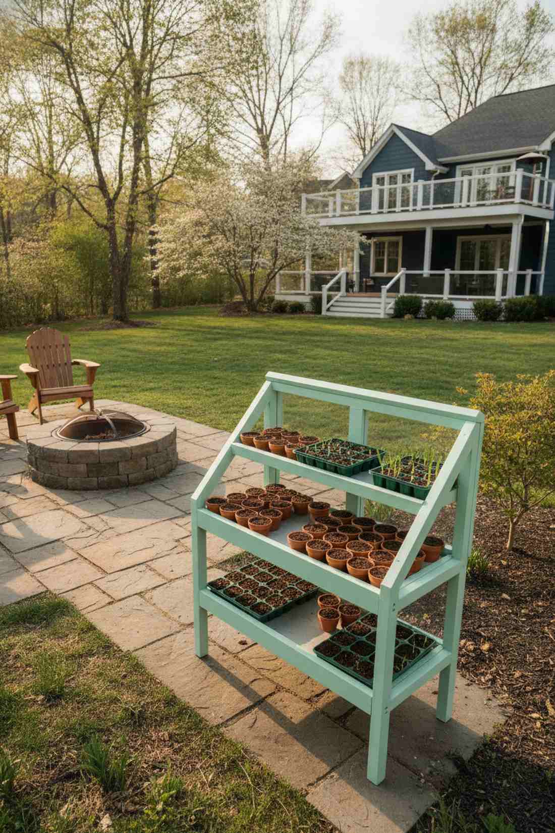 spring greenhouse potting station