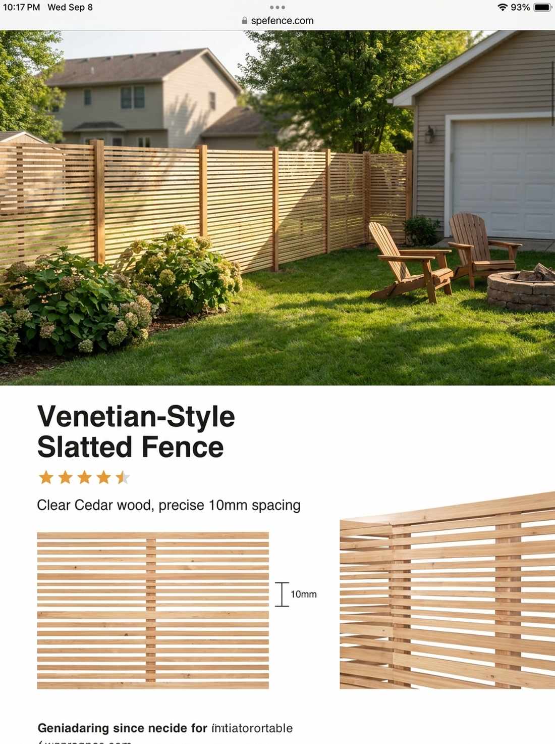 venetian style slatted fence