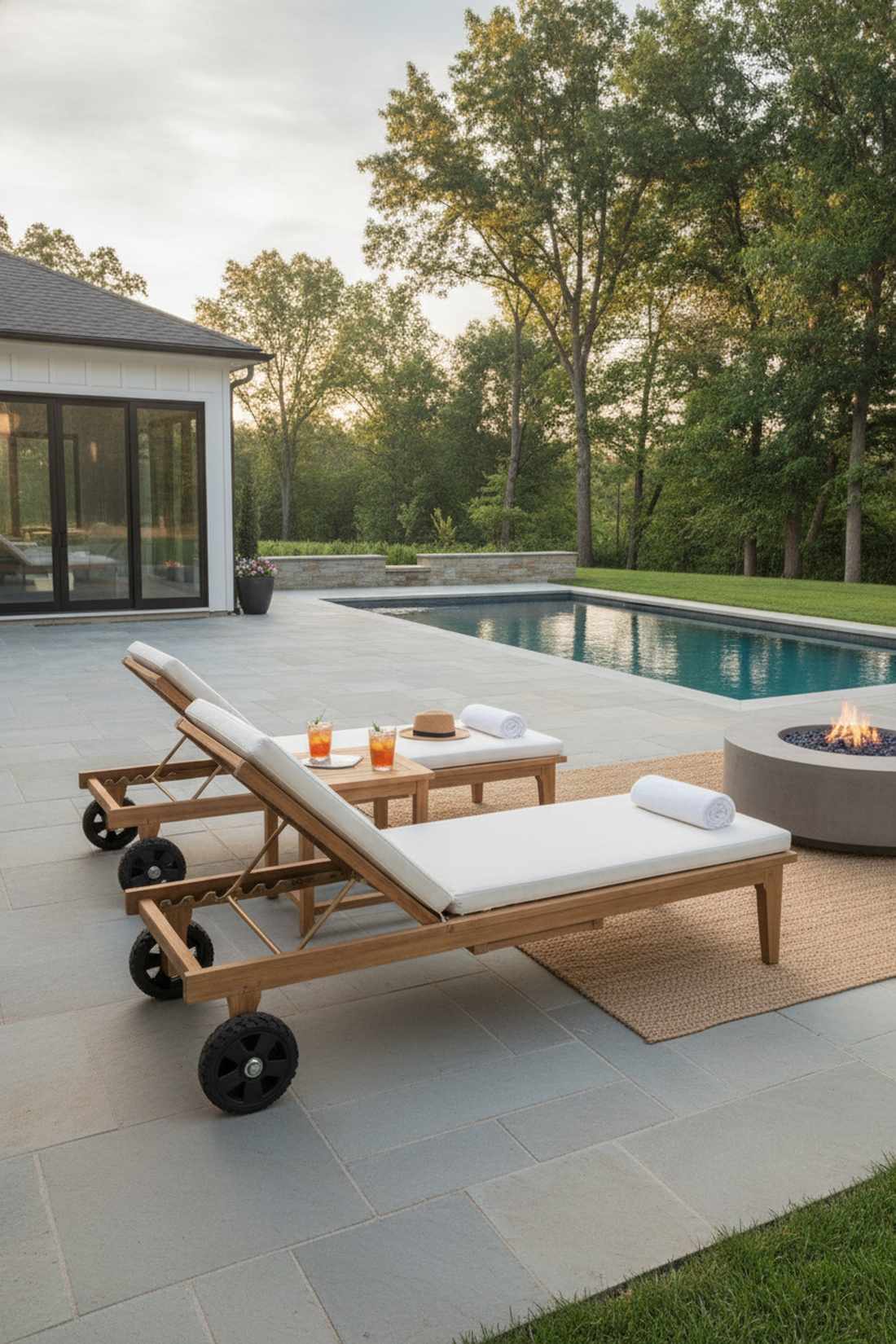 wheeled lounge chairs