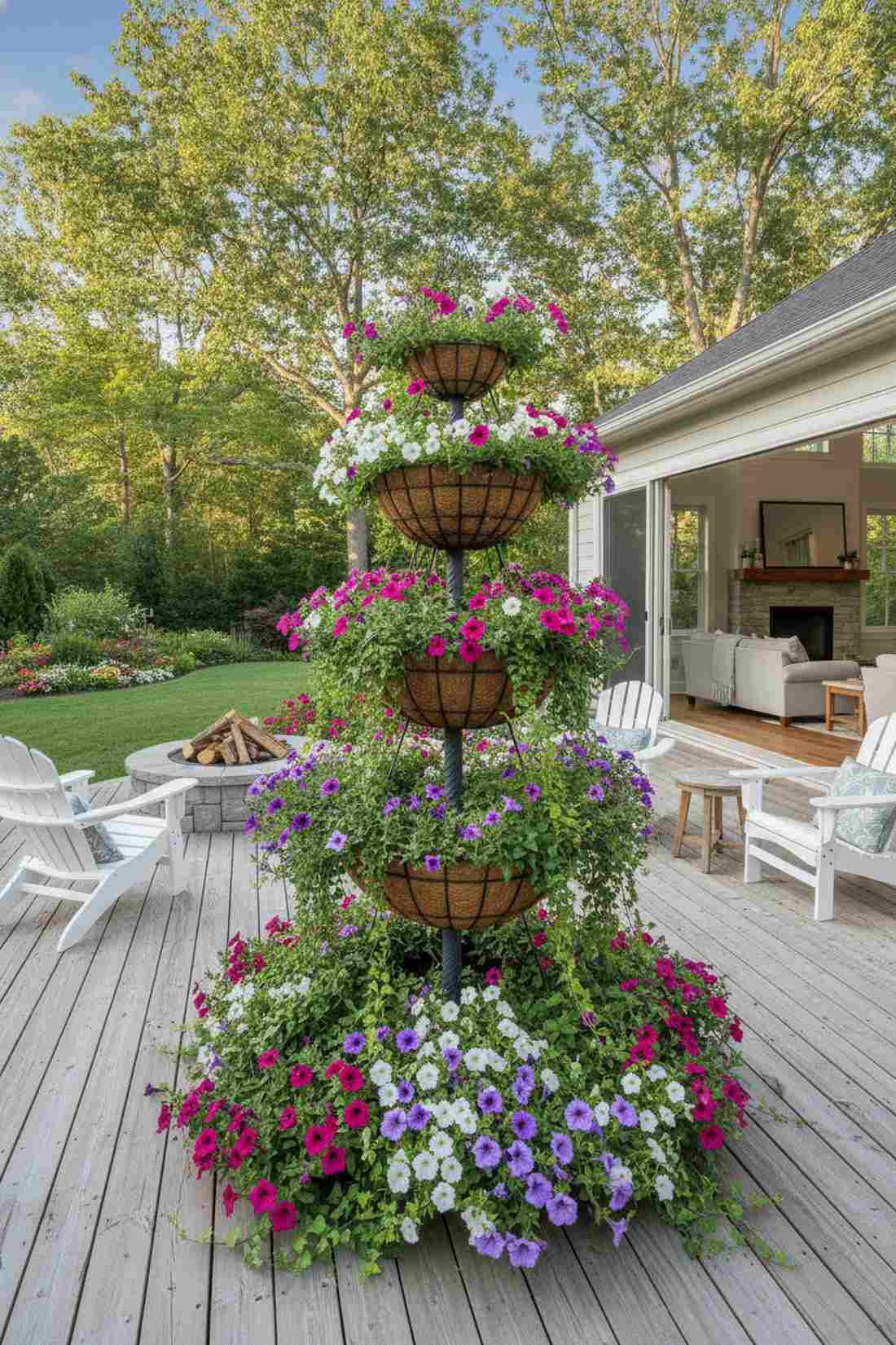 wire basket pyramid tower