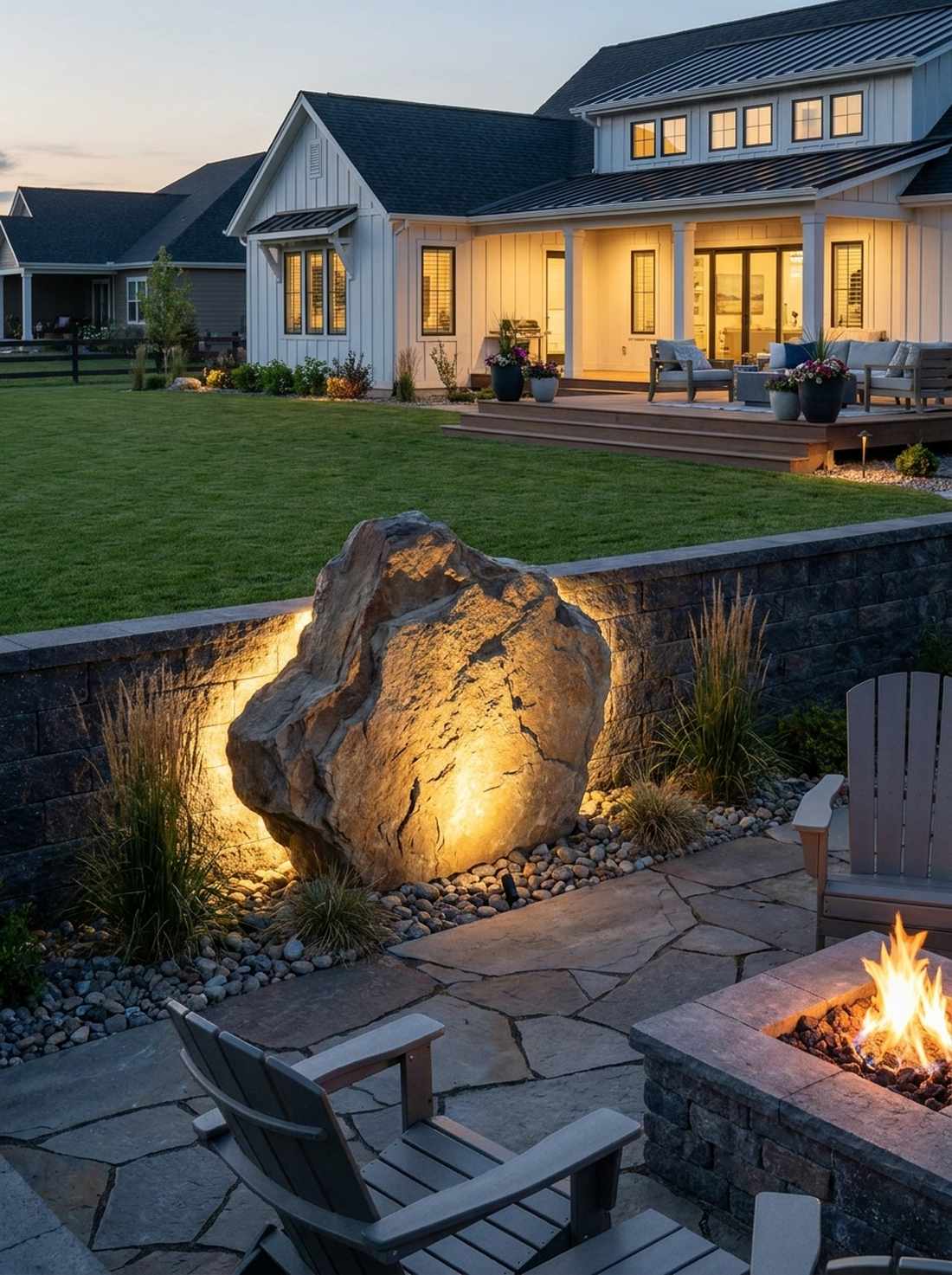 backlit stone features