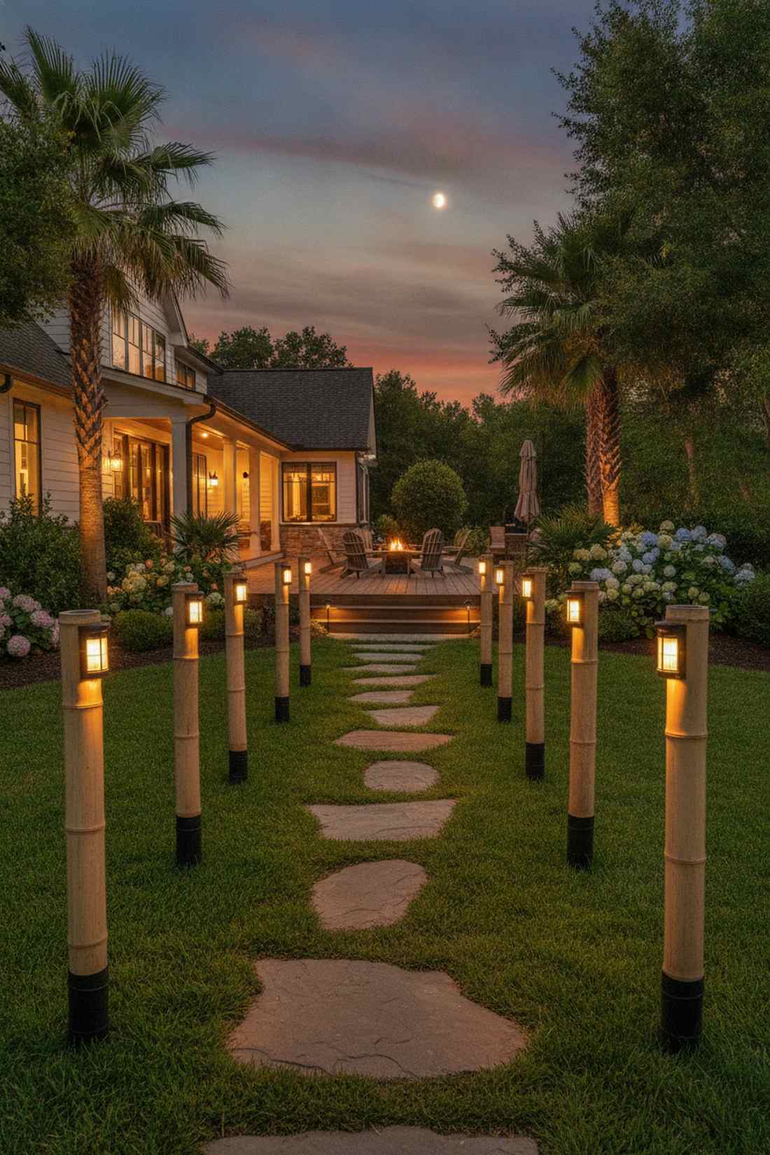 bamboo lantern posts