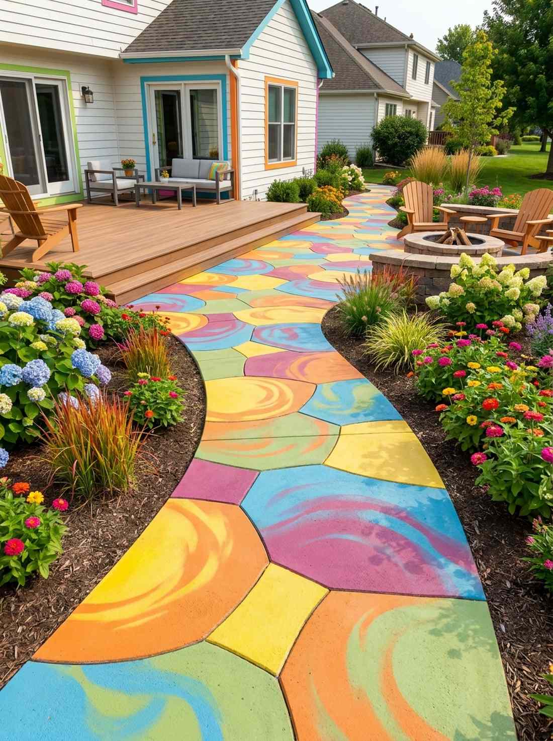colored concrete mixed palette