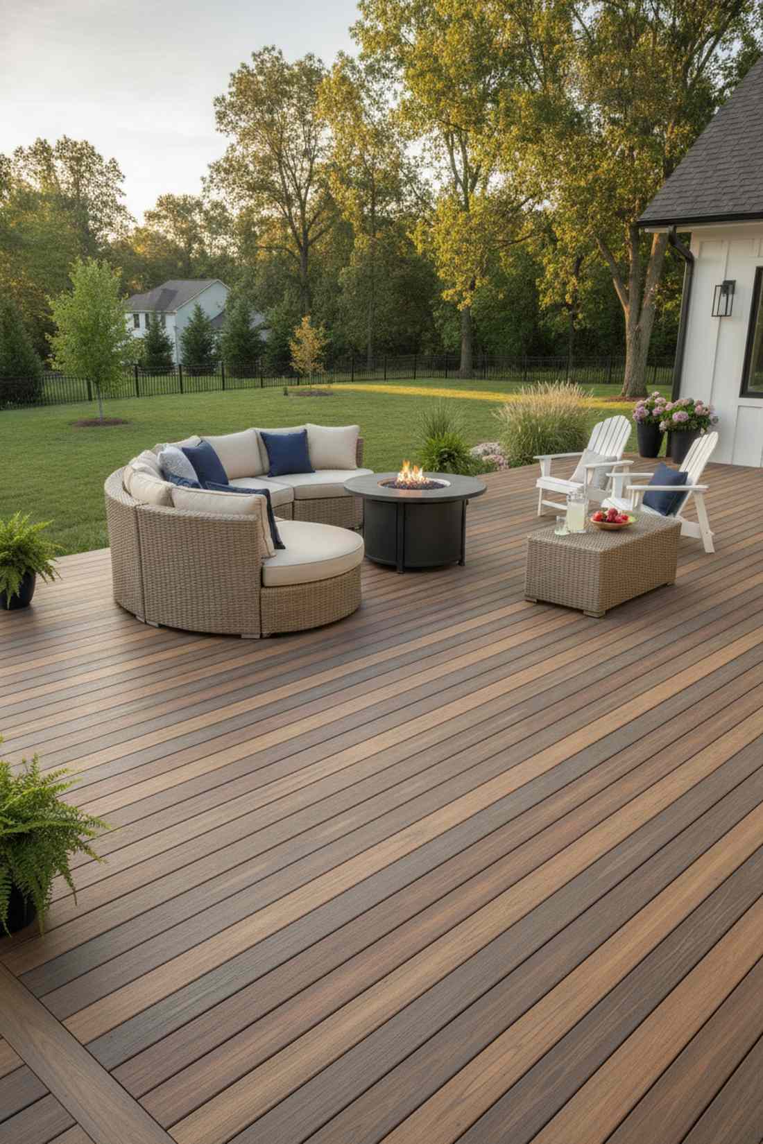 composite decking in multi tone blend