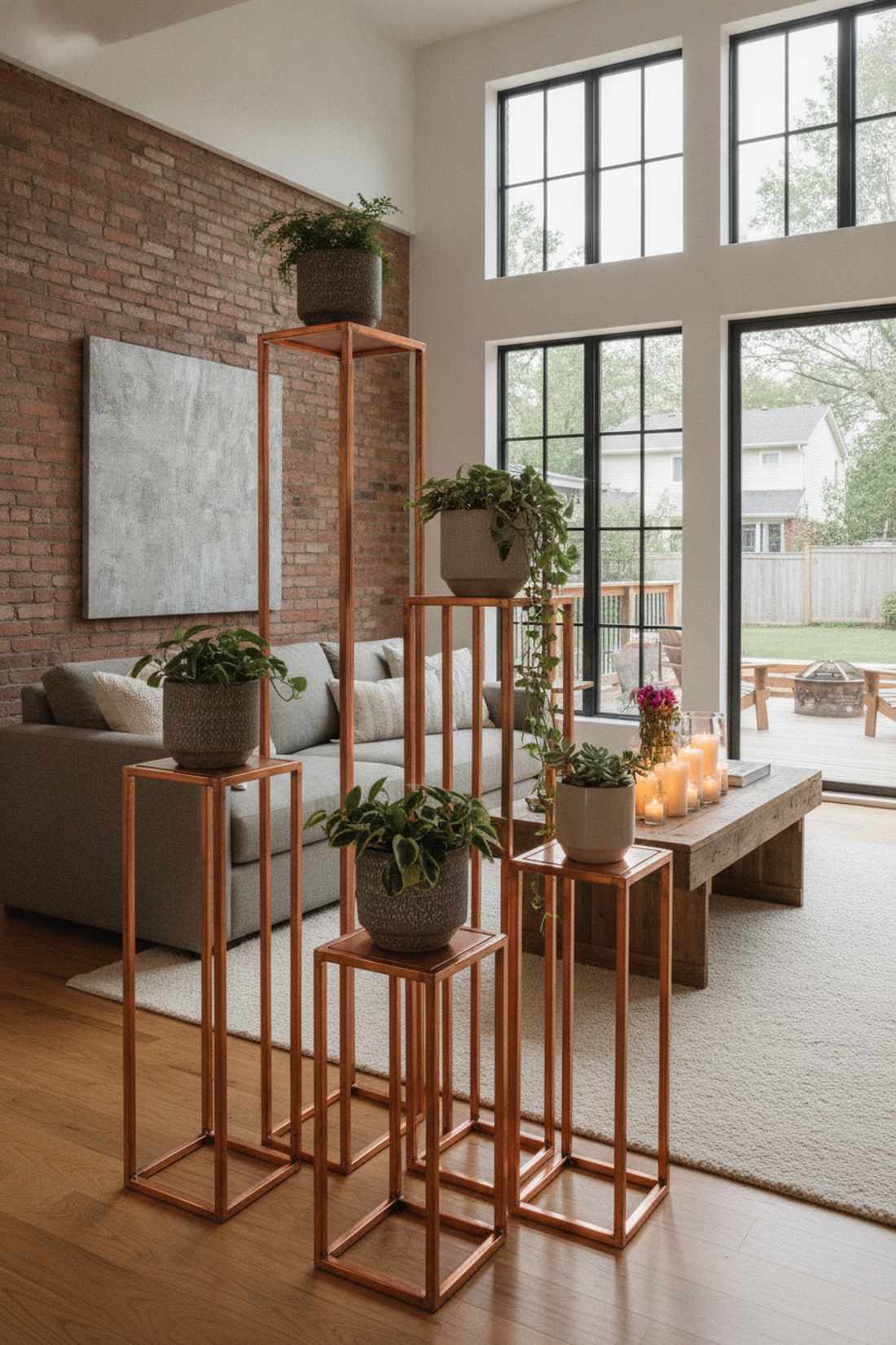 copper pipe plant stands