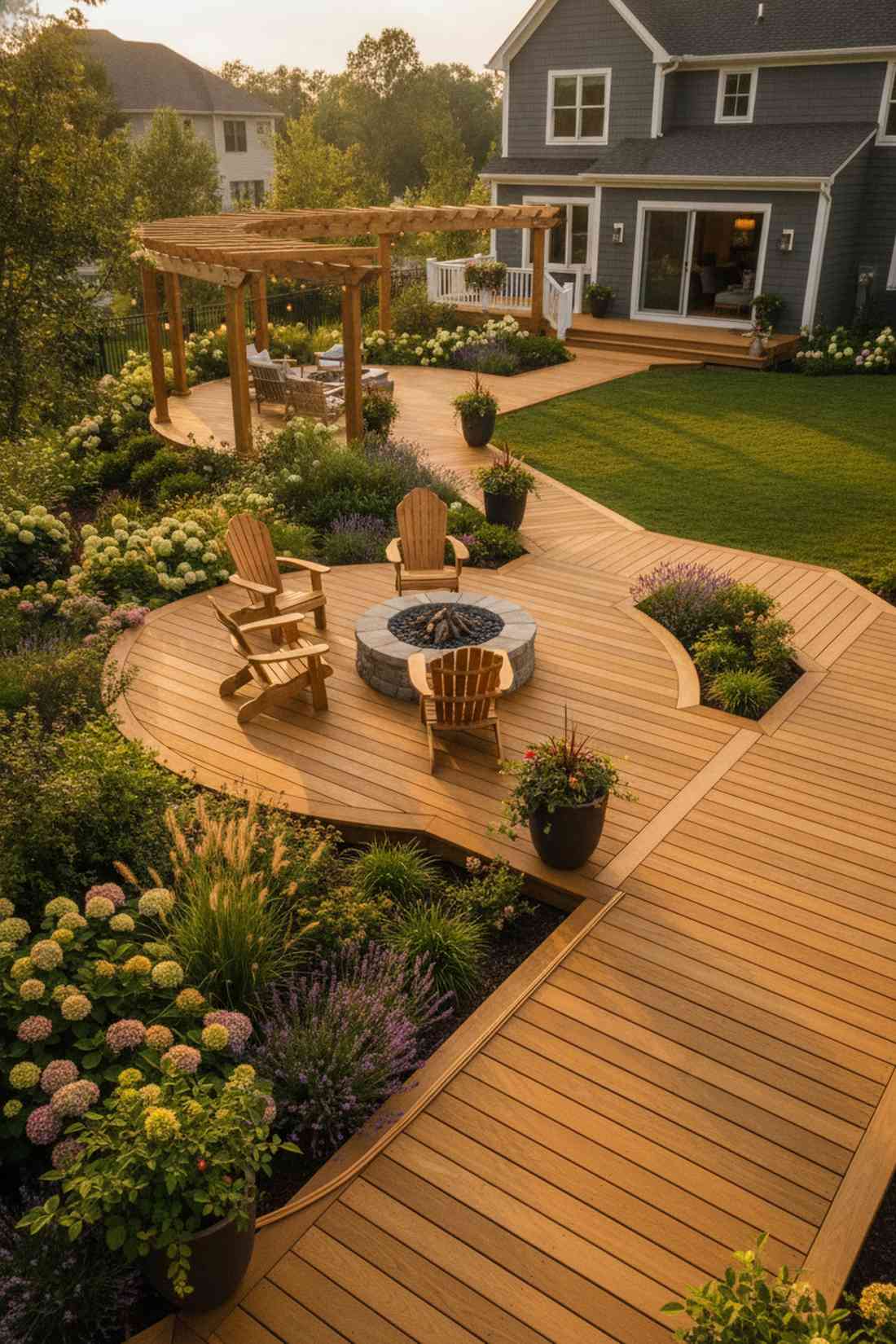 curved deck with straight sections