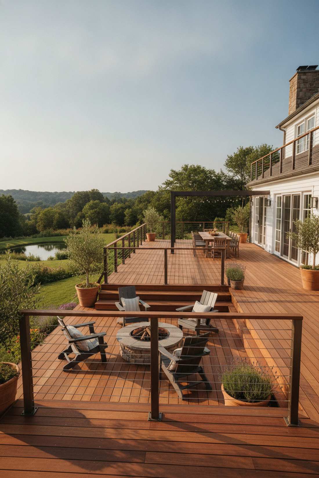 deck with cable railing