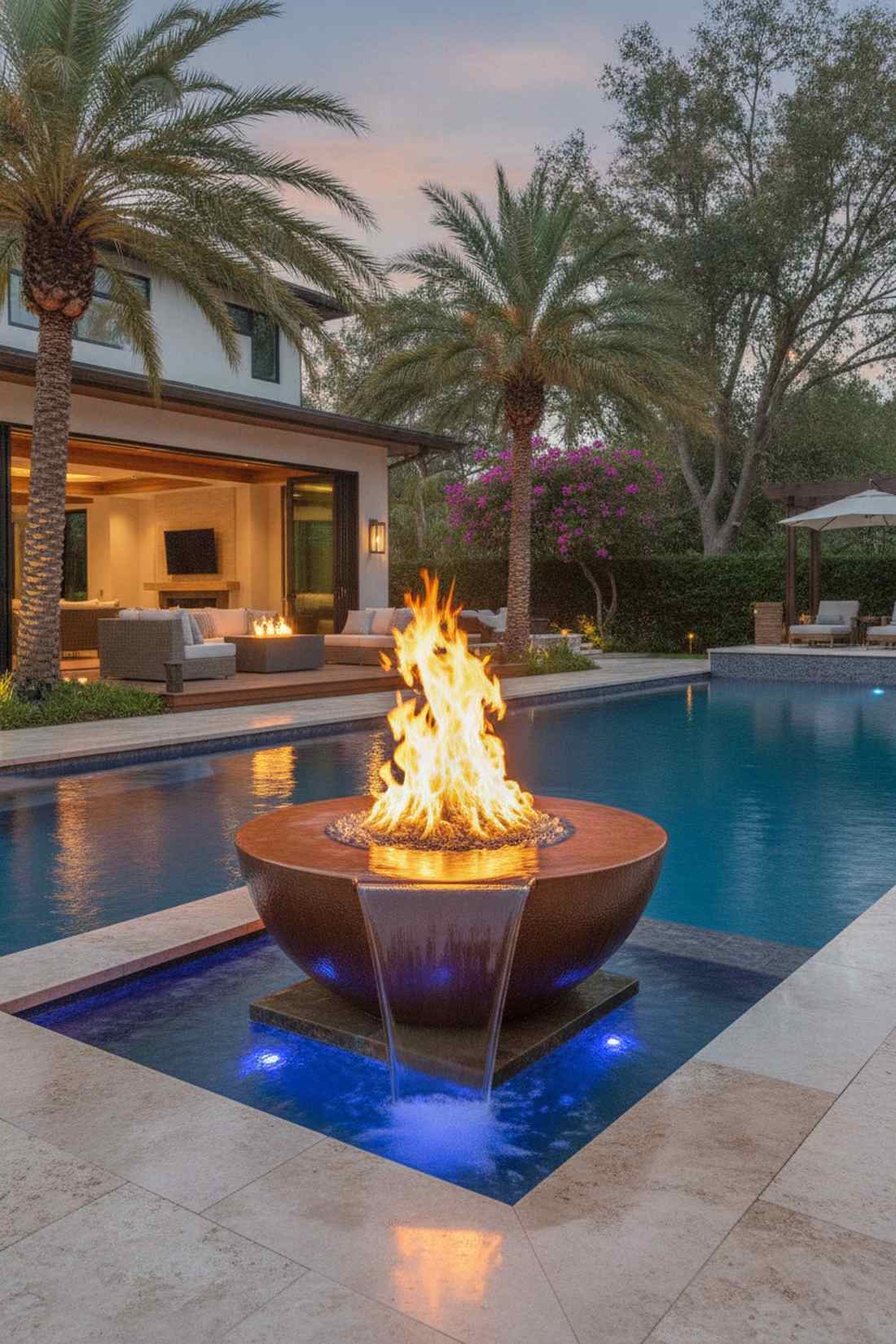 fire and water feature combination