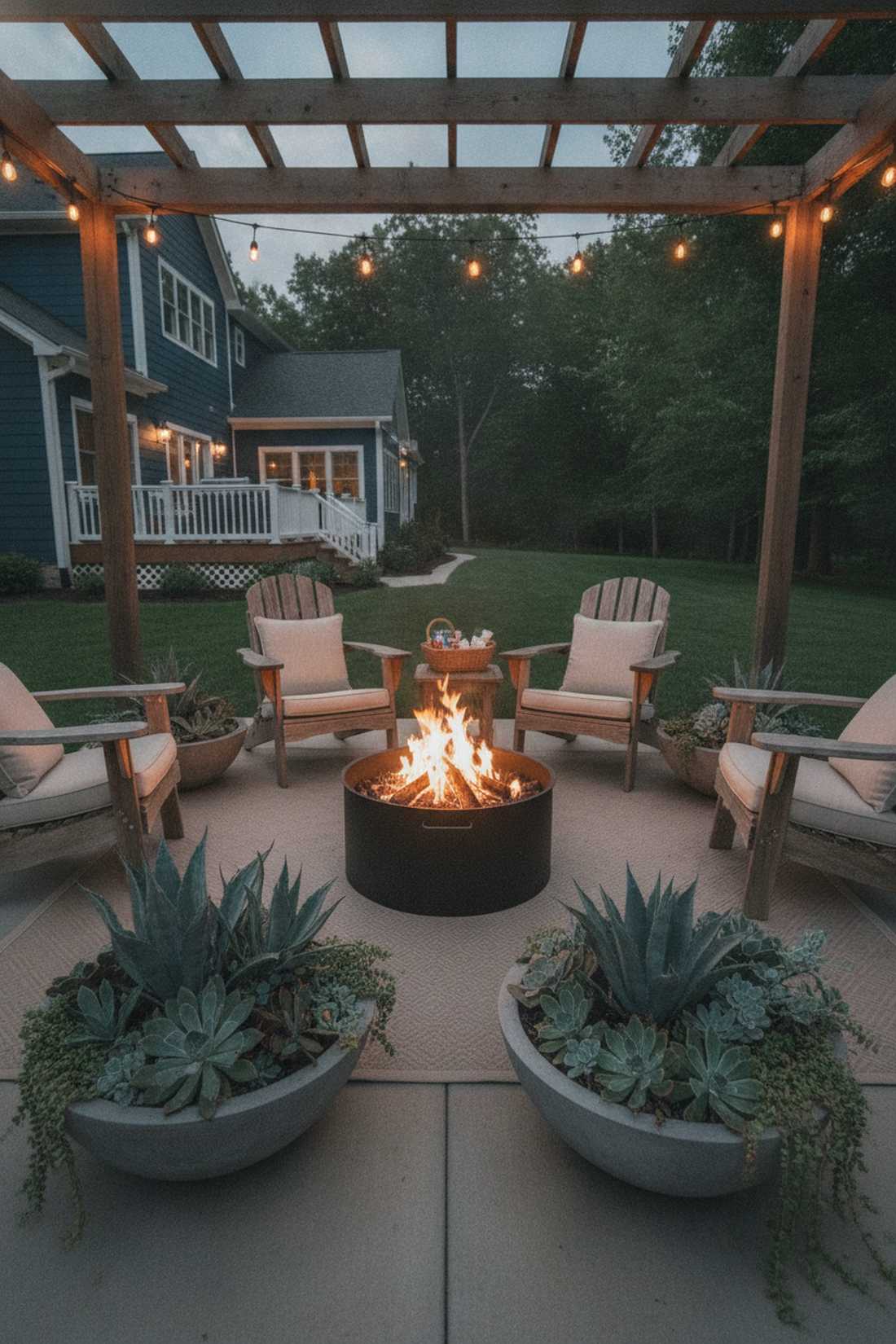 fire pit circle seating garden