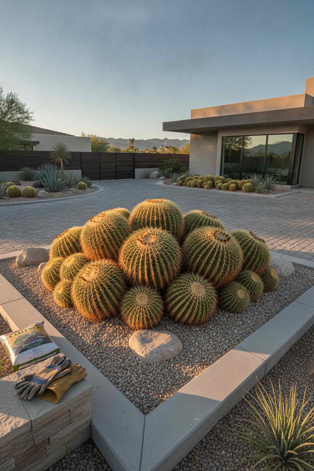 golden barrel cactus cluster