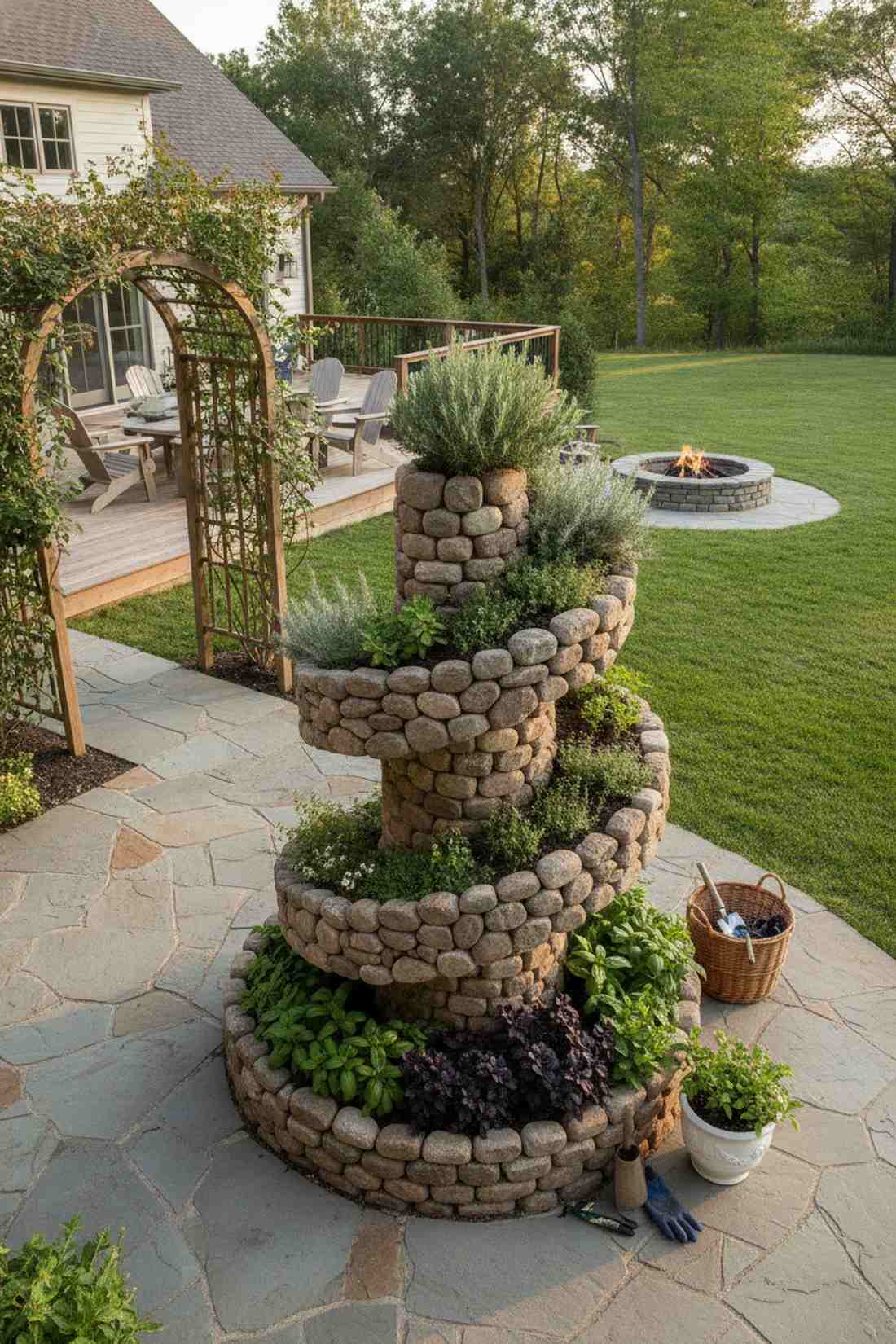 herb and bloom spiral bed