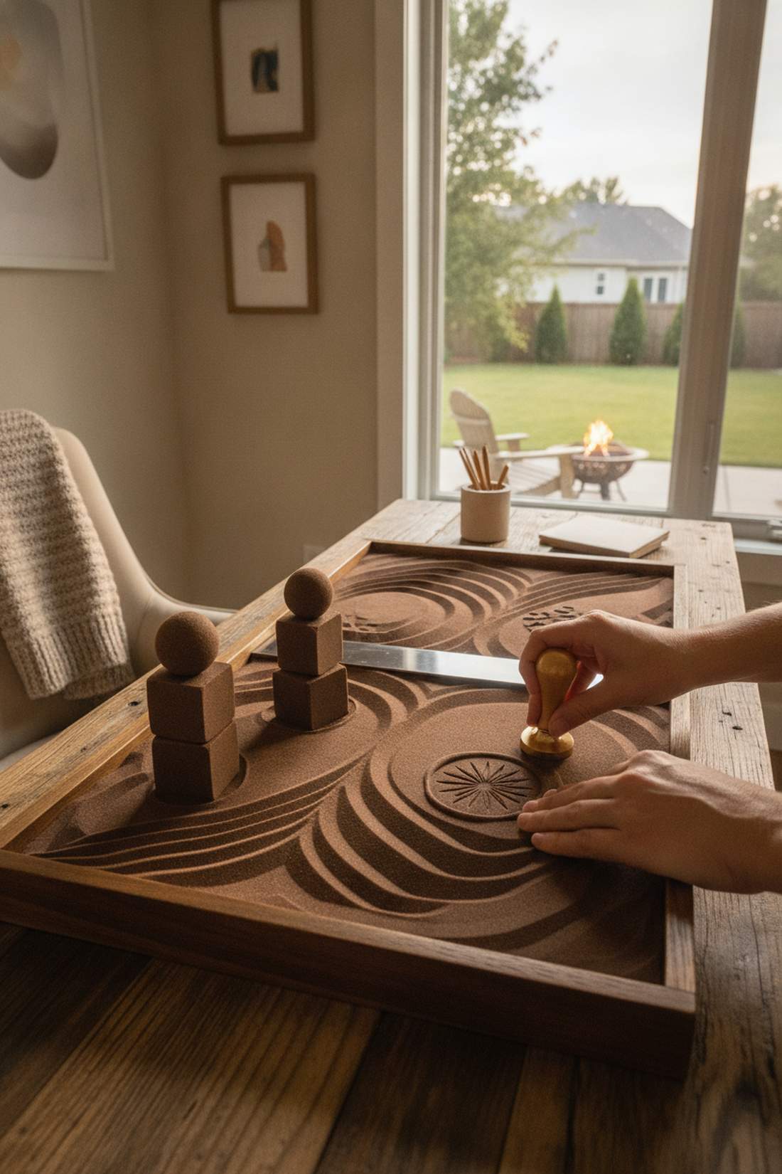 kinetic sand texture garden