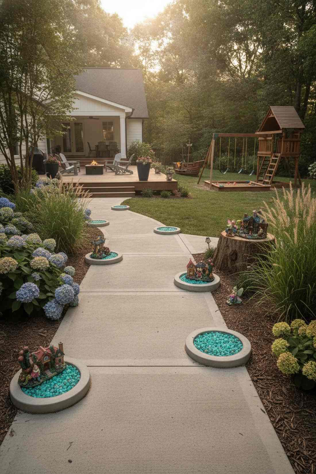 large squares with small round accents