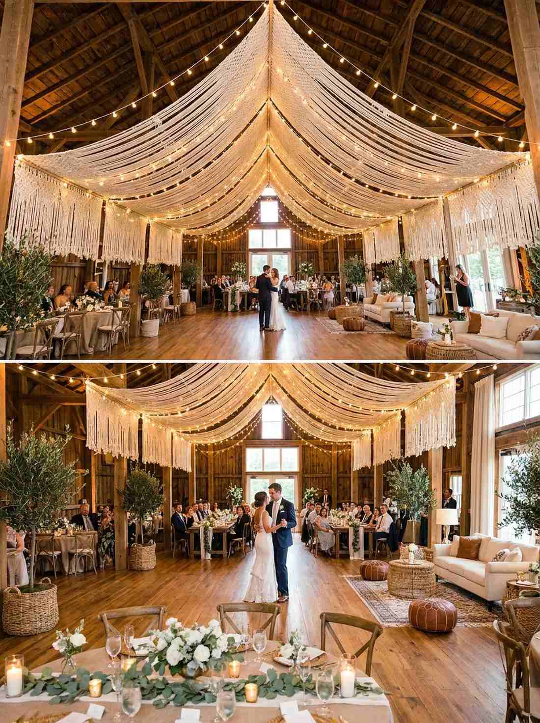 macrame canopy over dance floor