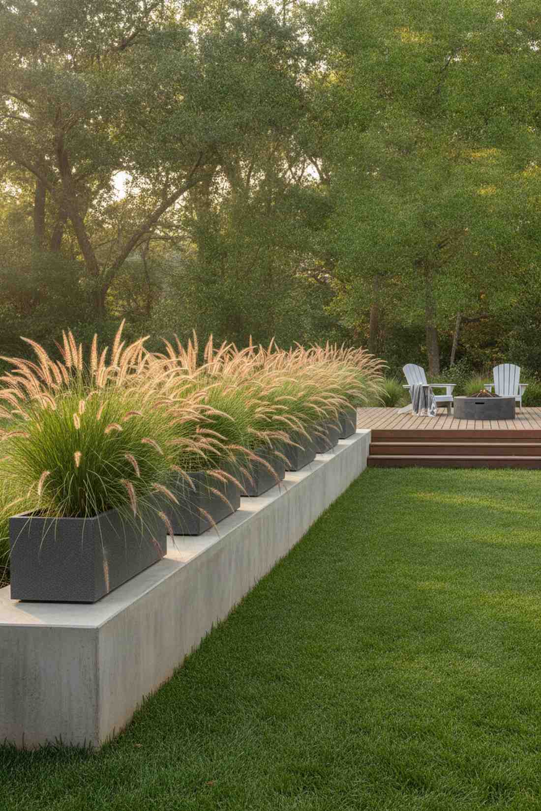 ornamental grasses in planters