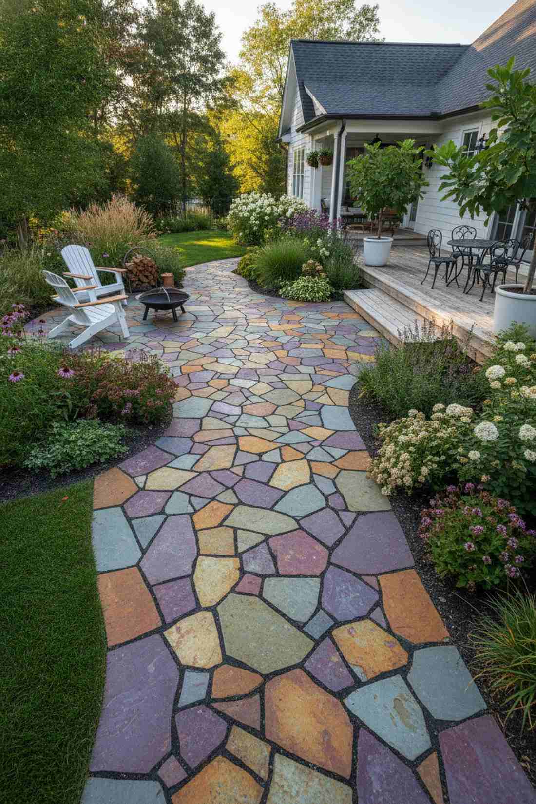 rainbow variegated flagstone artistic