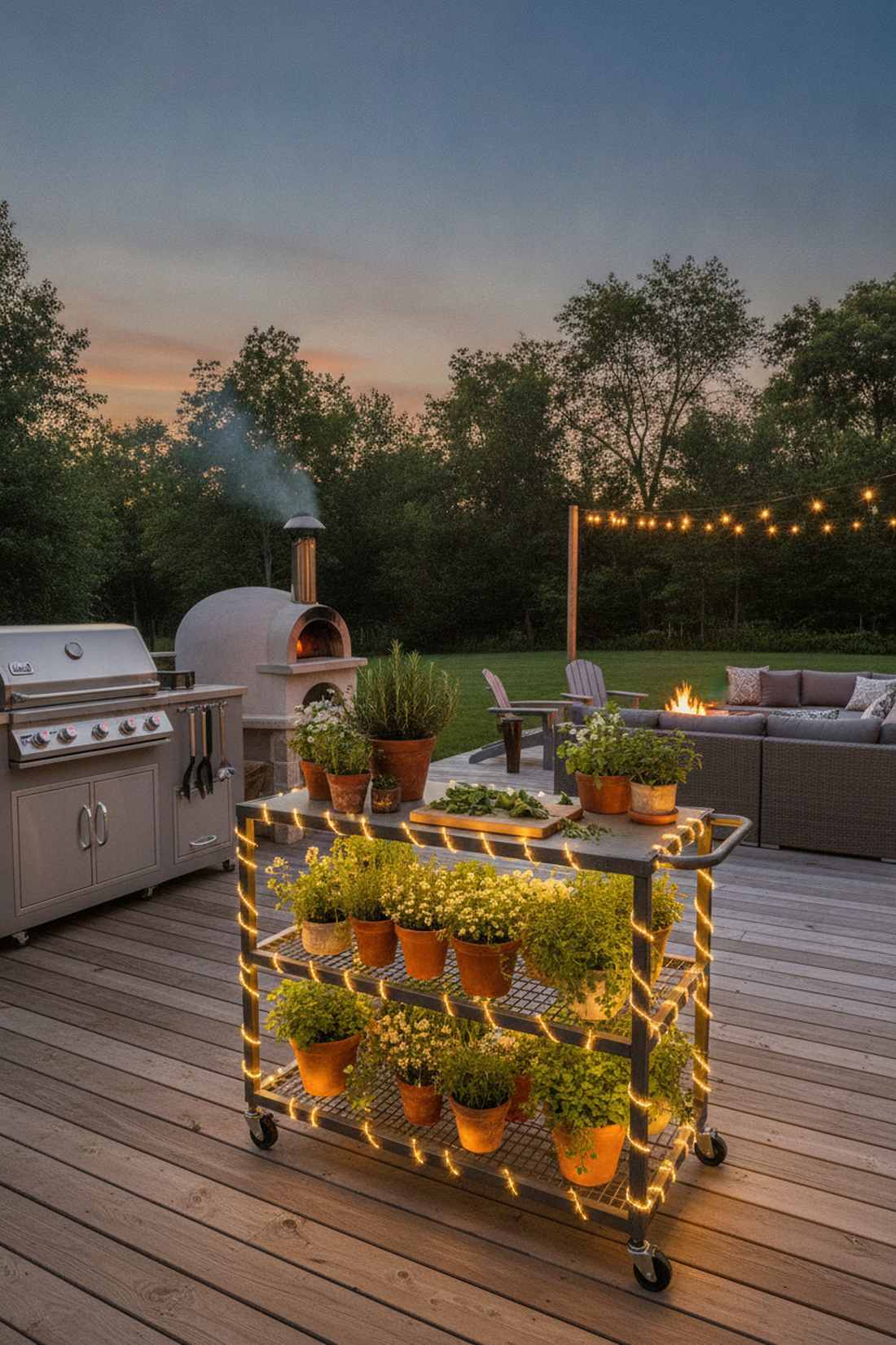 rolling cart herb gardens