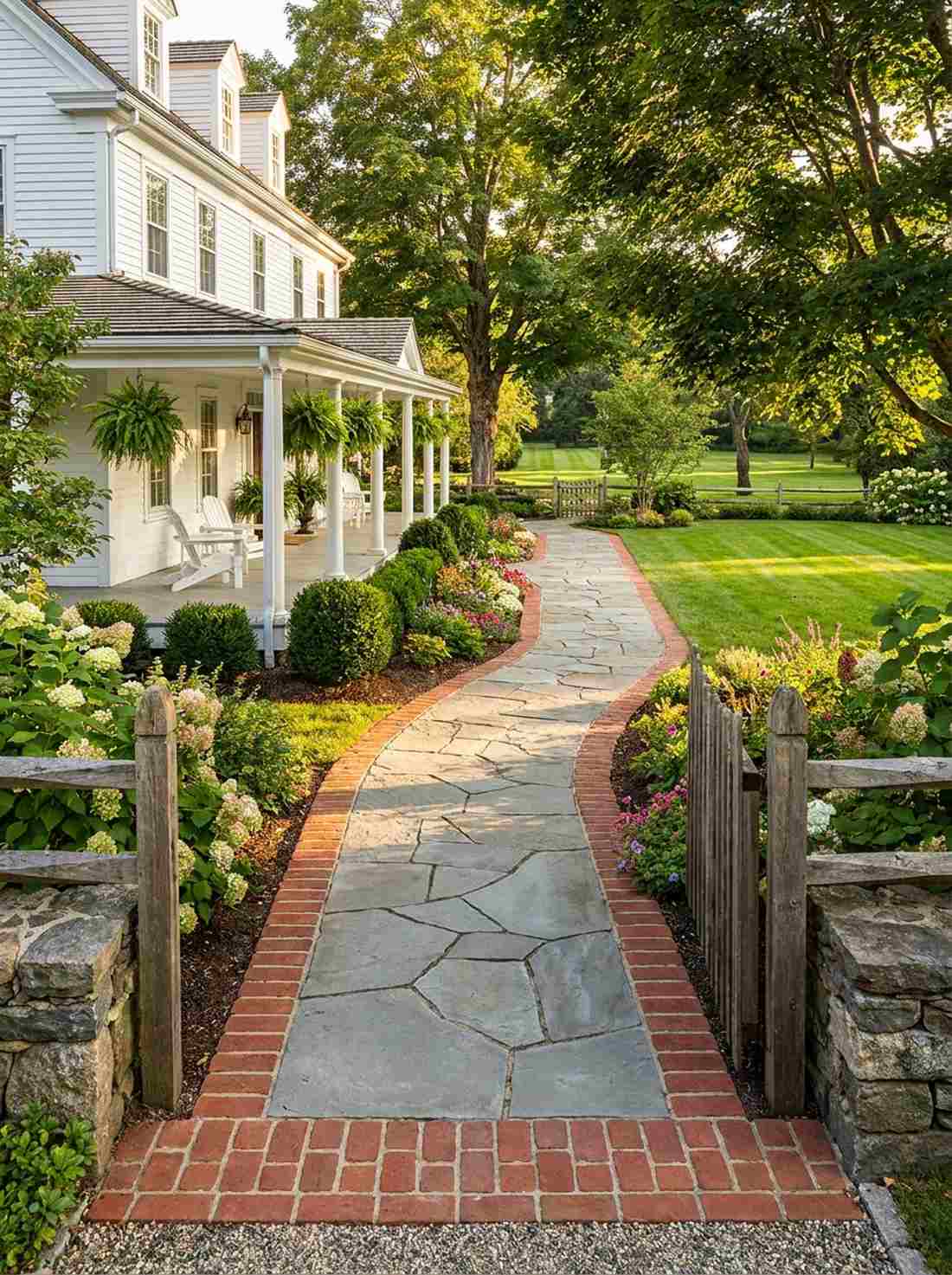stone and brick border design