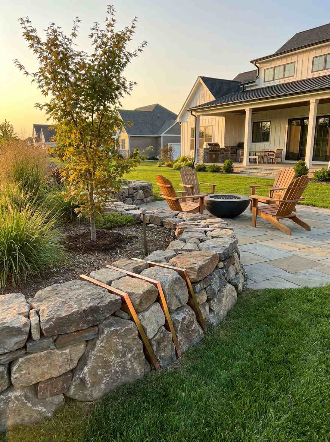 stone and metal decorative accent