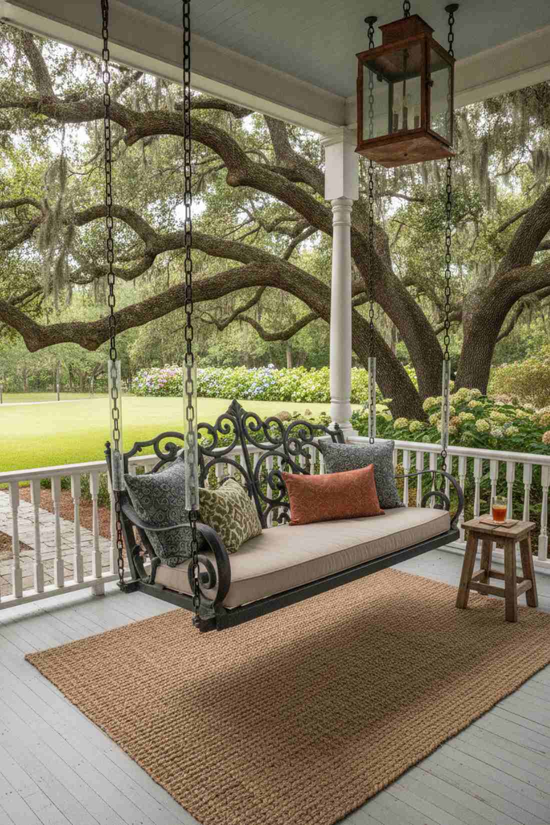 swing bench with chain suspension