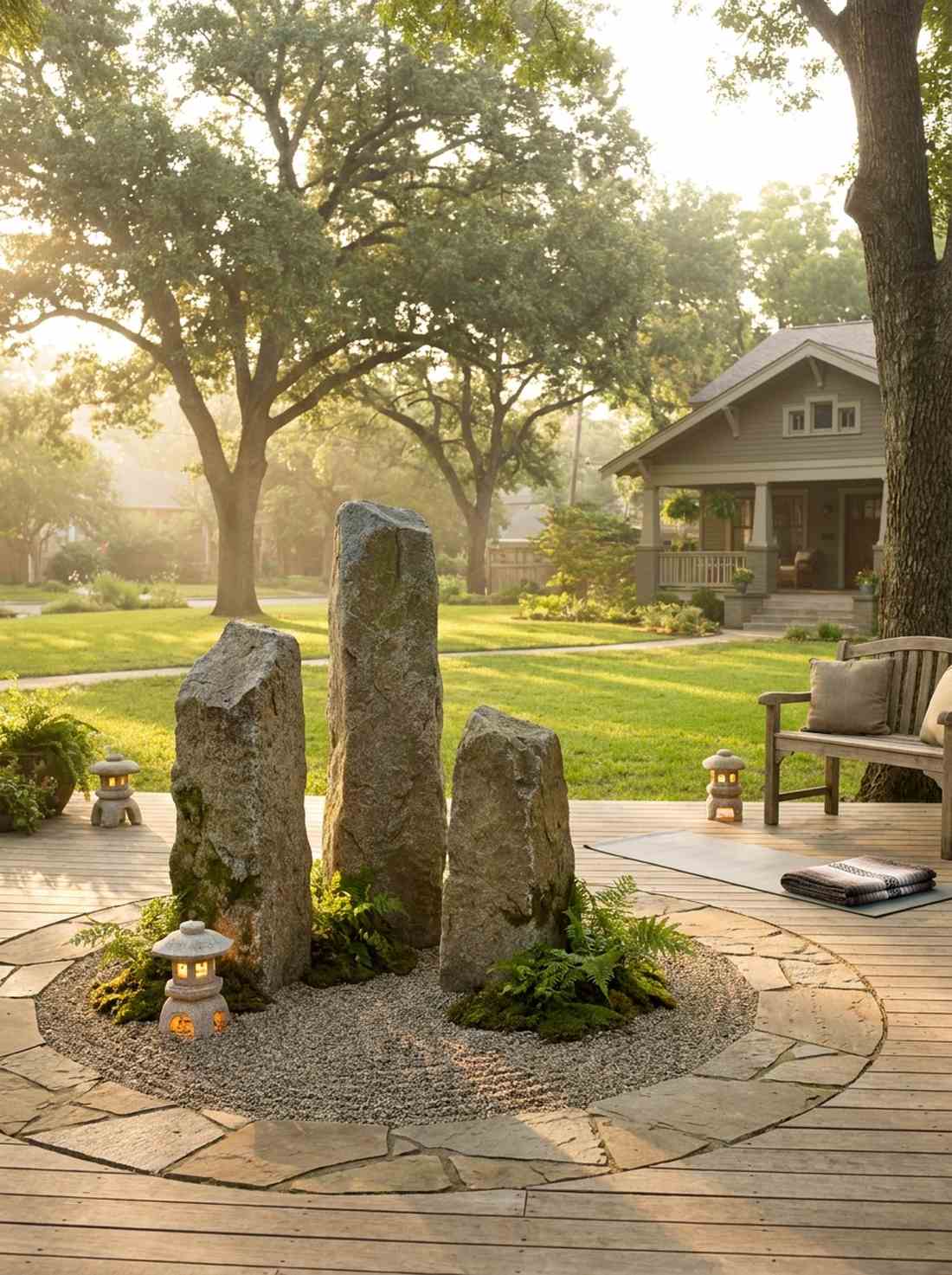 three buddha stones