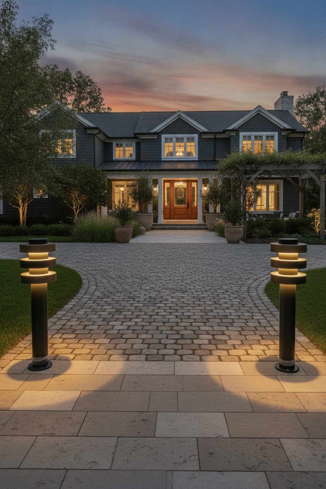 tiered multi level bollard posts