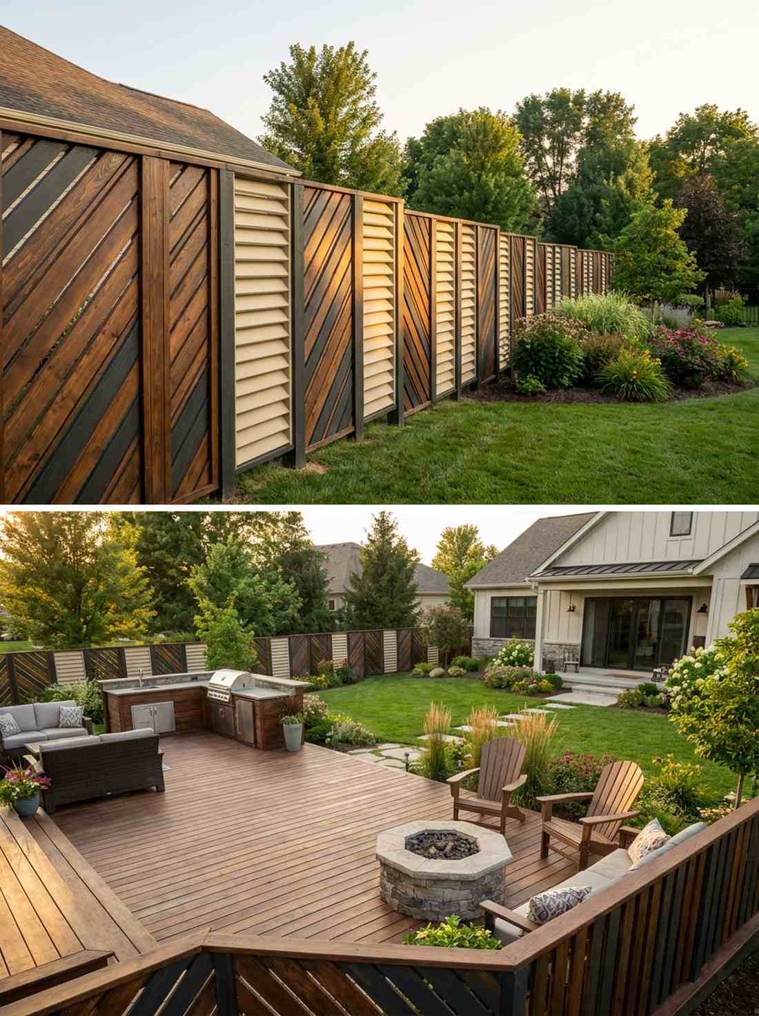 vertical louvered privacy fence