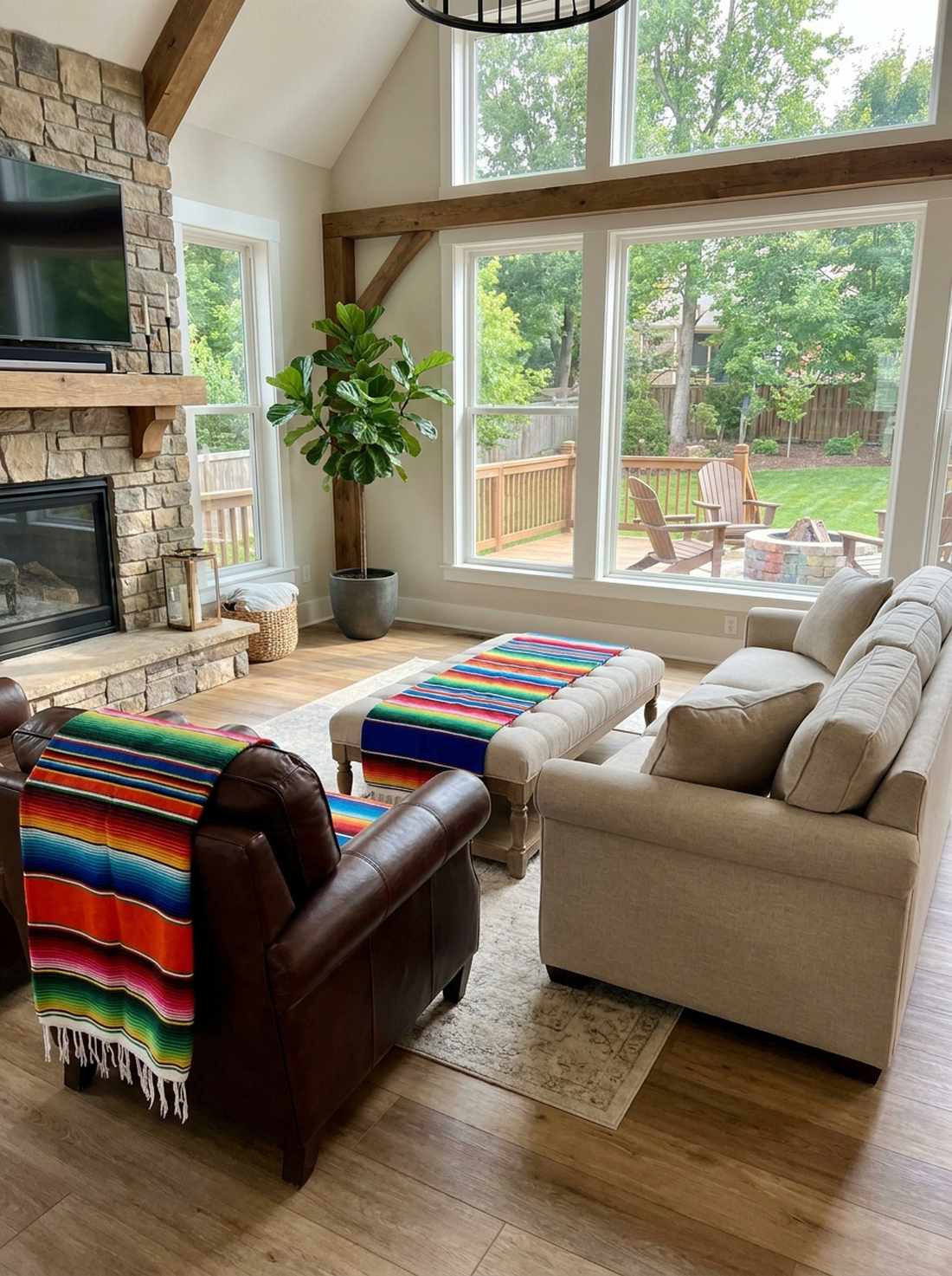 vintage mexican blankets as throws