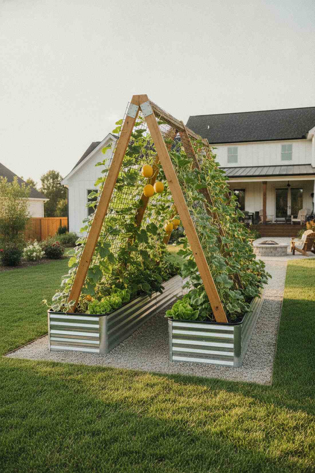 a frame trellis double bed