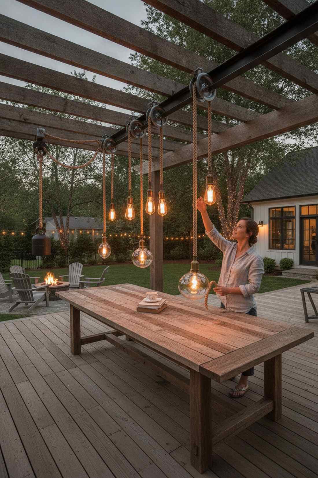 adjustable pulley pendant system